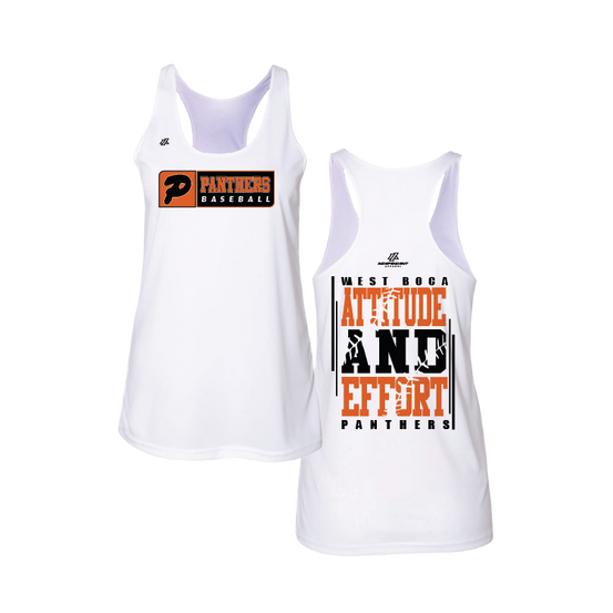 Olegario 7U Panthers "Attitude and Effort" Logo Women's Poly/Cotton Tank Top