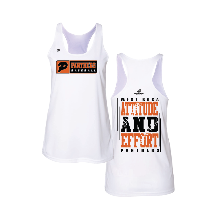 Olegario 7U Panthers "Attitude and Effort" Logo Women's Poly/Cotton Tank Top
