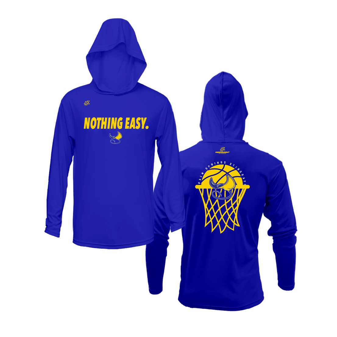 Palm Springs "Nothing Easy." Royal Blue Lightweight Hoodie