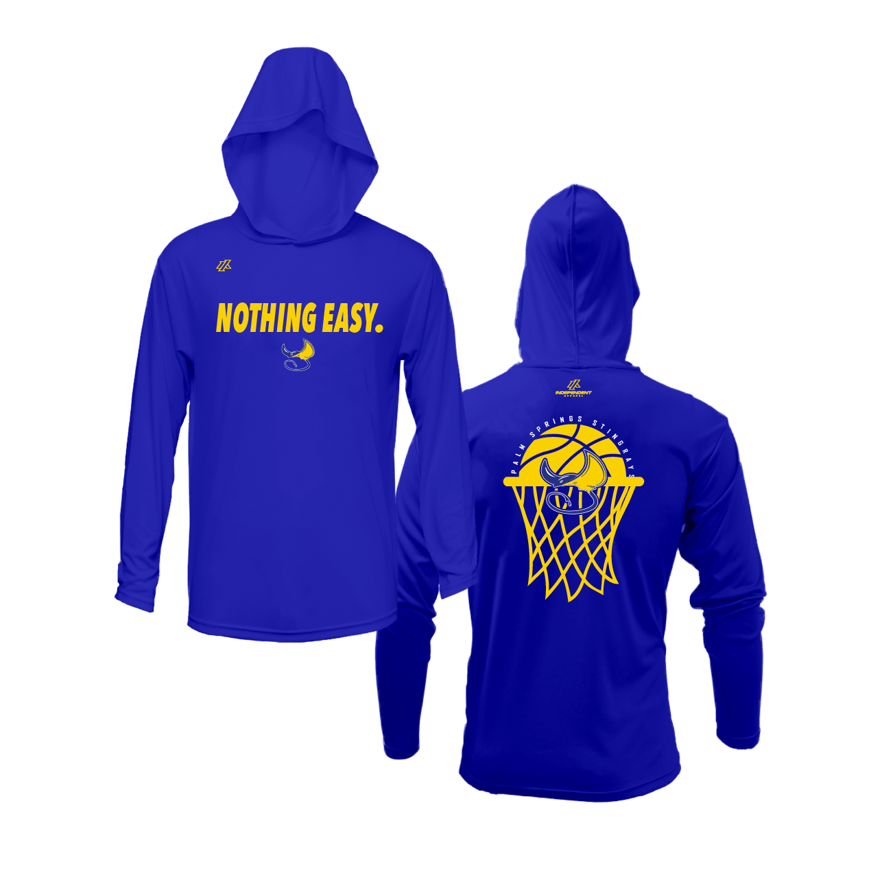 Palm Springs "Nothing Easy." Royal Blue Lightweight Hoodie