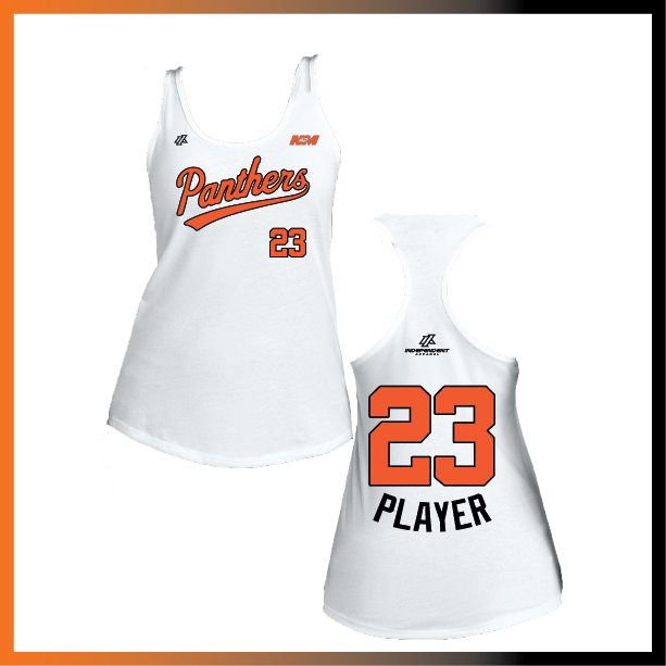 Bustamante 14U Panthers Script Logo Women's Poly/Cotton Tank Top