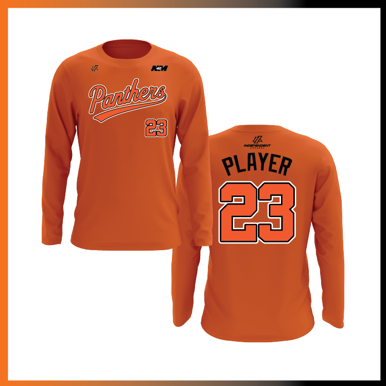 Bustamante 14U Panthers Script Logo Long Sleeve Shirt