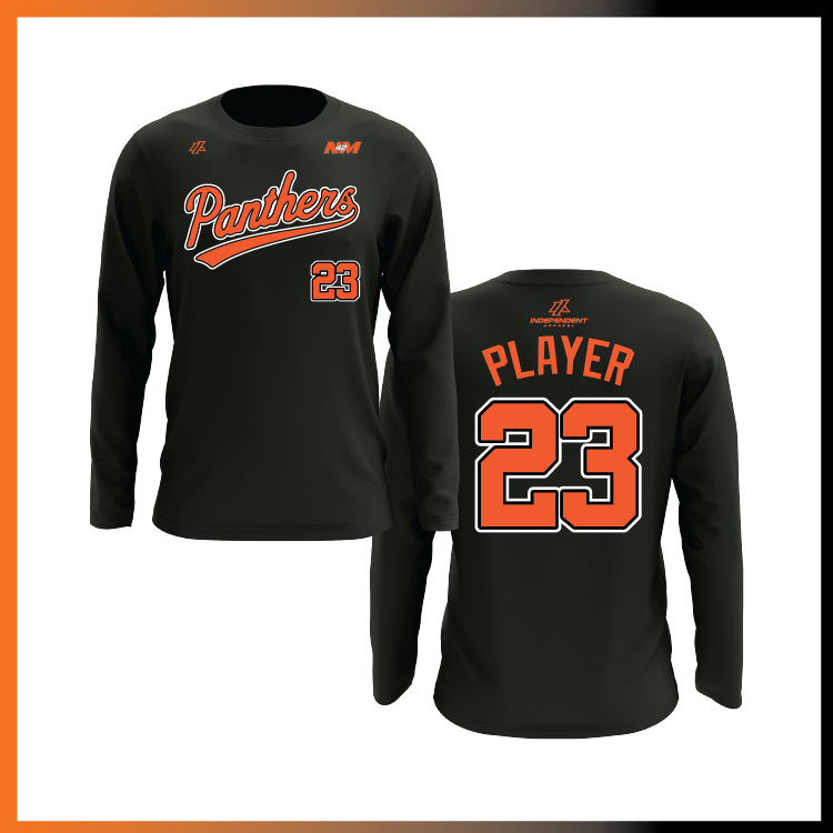 Bustamante 14U Panthers Script Logo Long Sleeve Shirt
