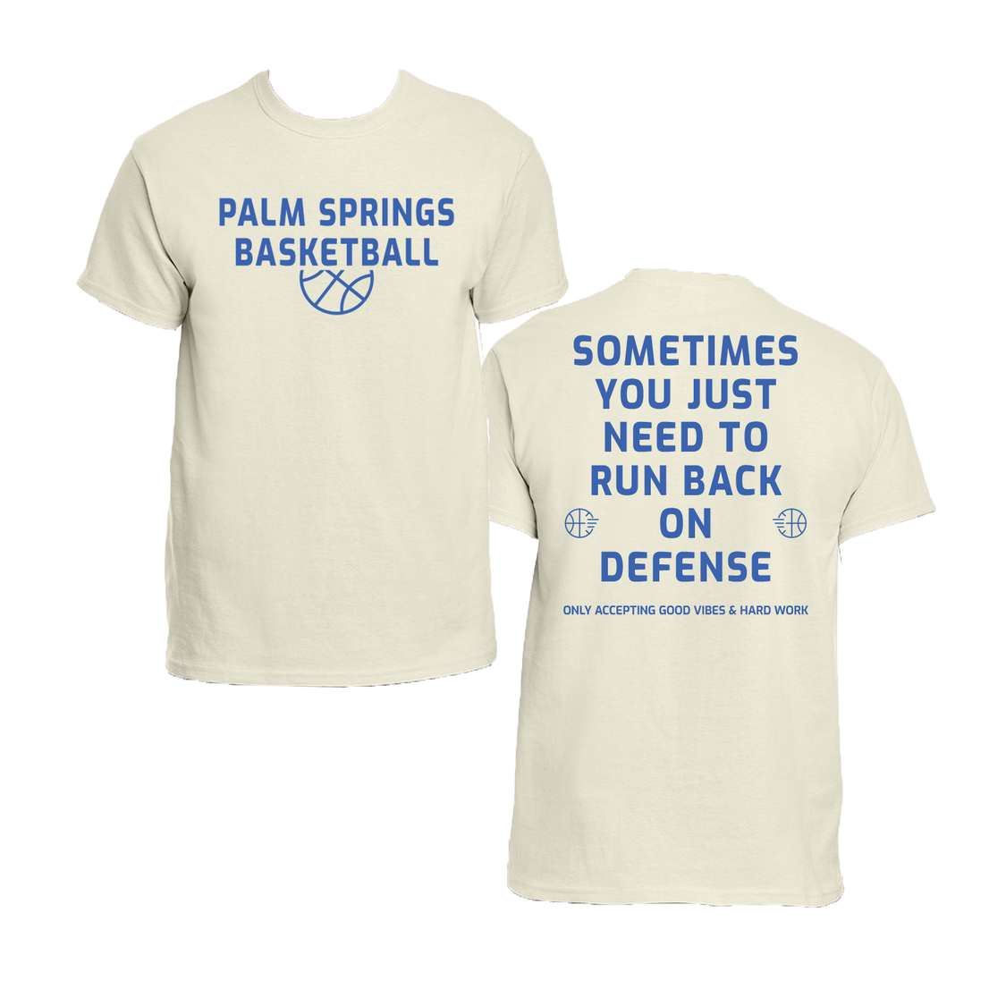 Palm Springs Basketball "Run Back on Defense" Cotton Short Sleeve Shirt