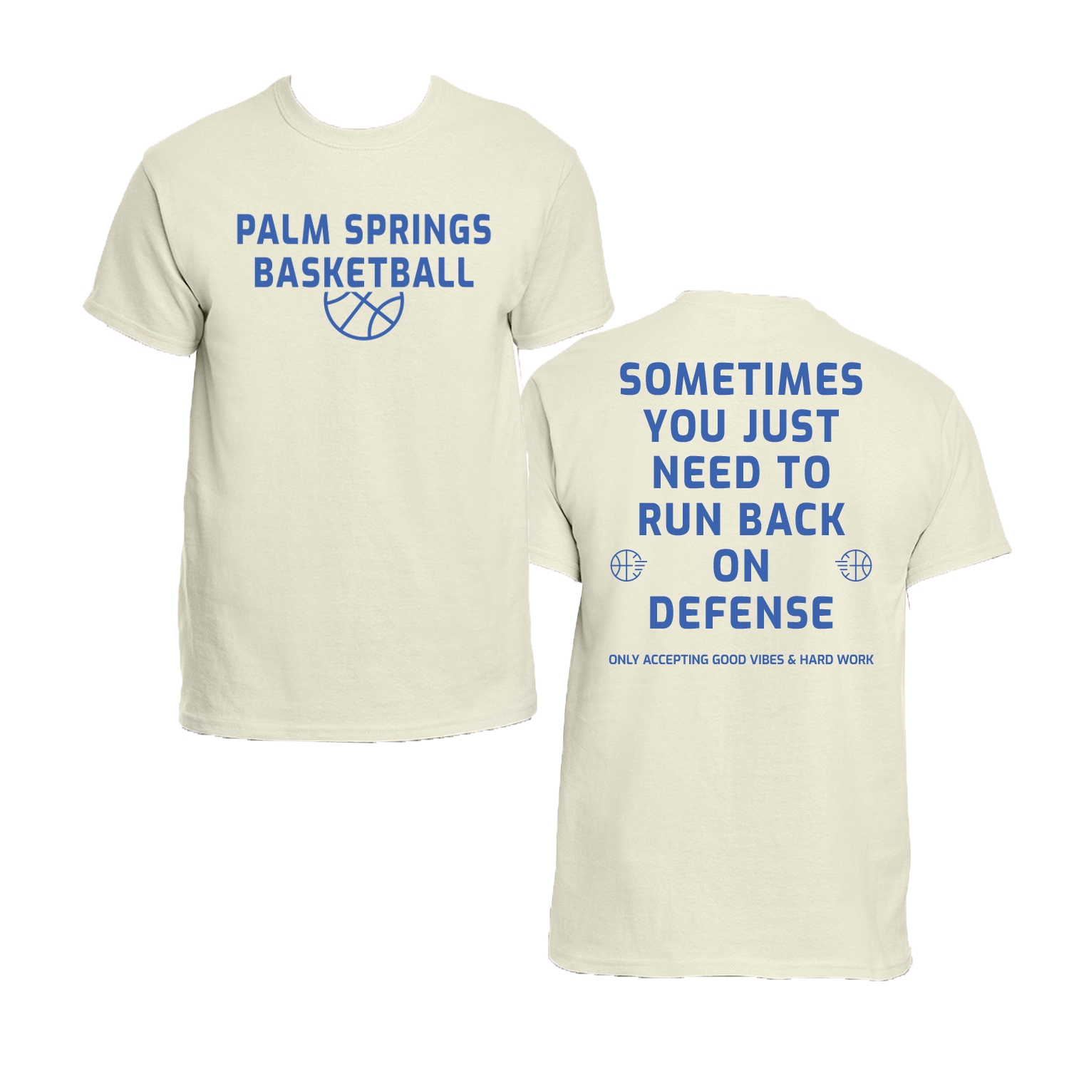 Palm Springs Basketball "Run Back on Defense" Cotton Short Sleeve Shirt
