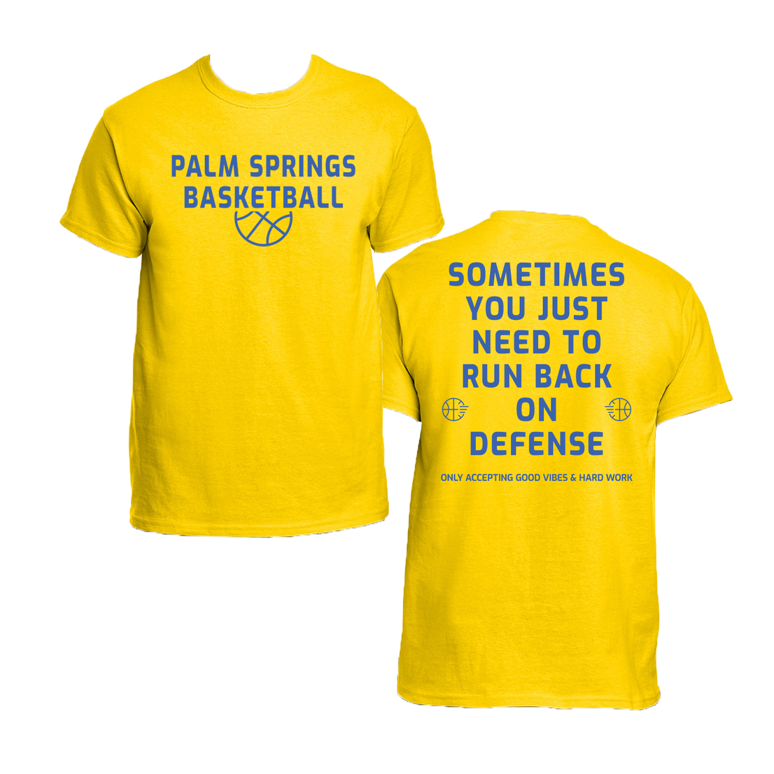 Palm Springs Basketball "Run Back on Defense" Cotton Short Sleeve Shirt