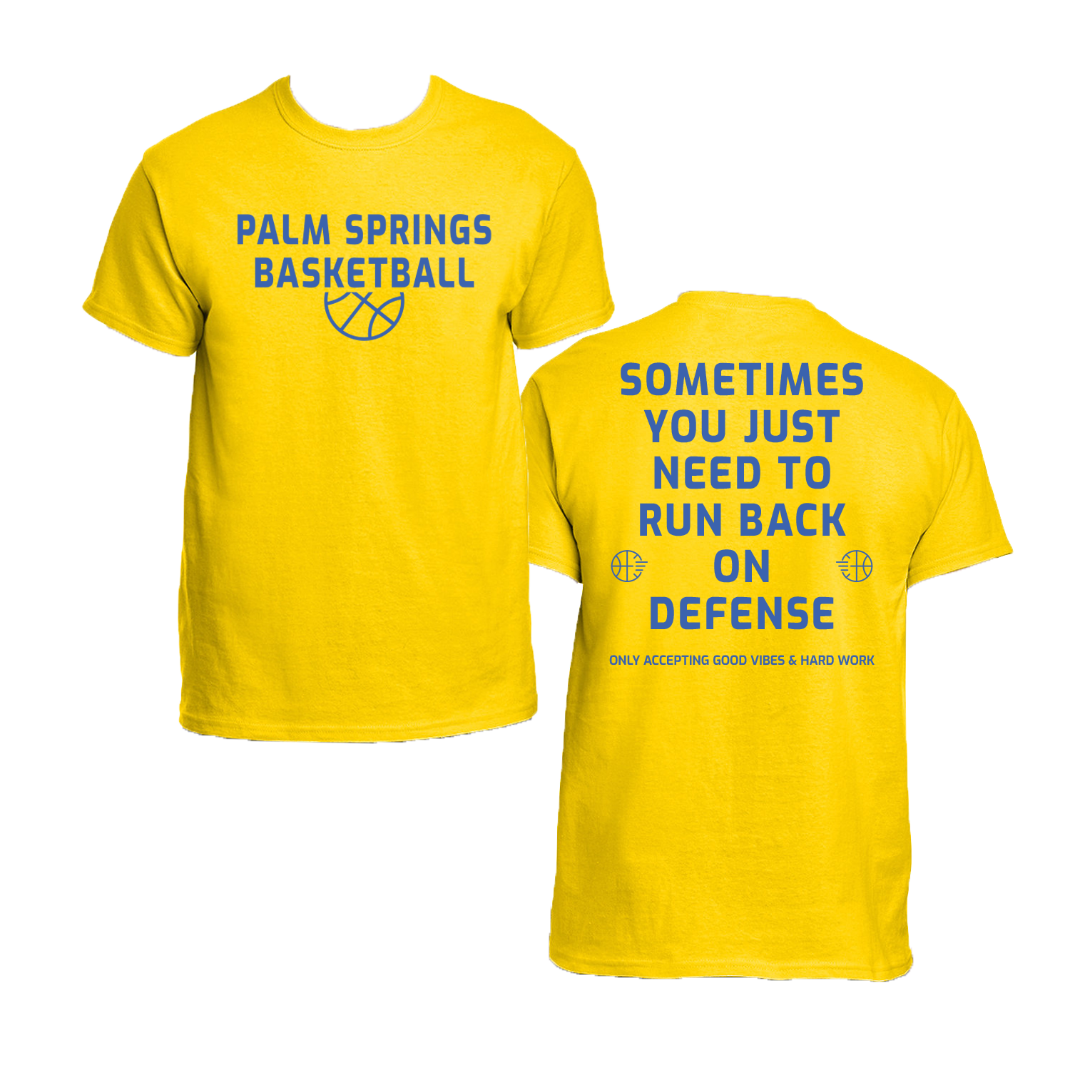 Palm Springs Basketball "Run Back on Defense" Cotton Short Sleeve Shirt