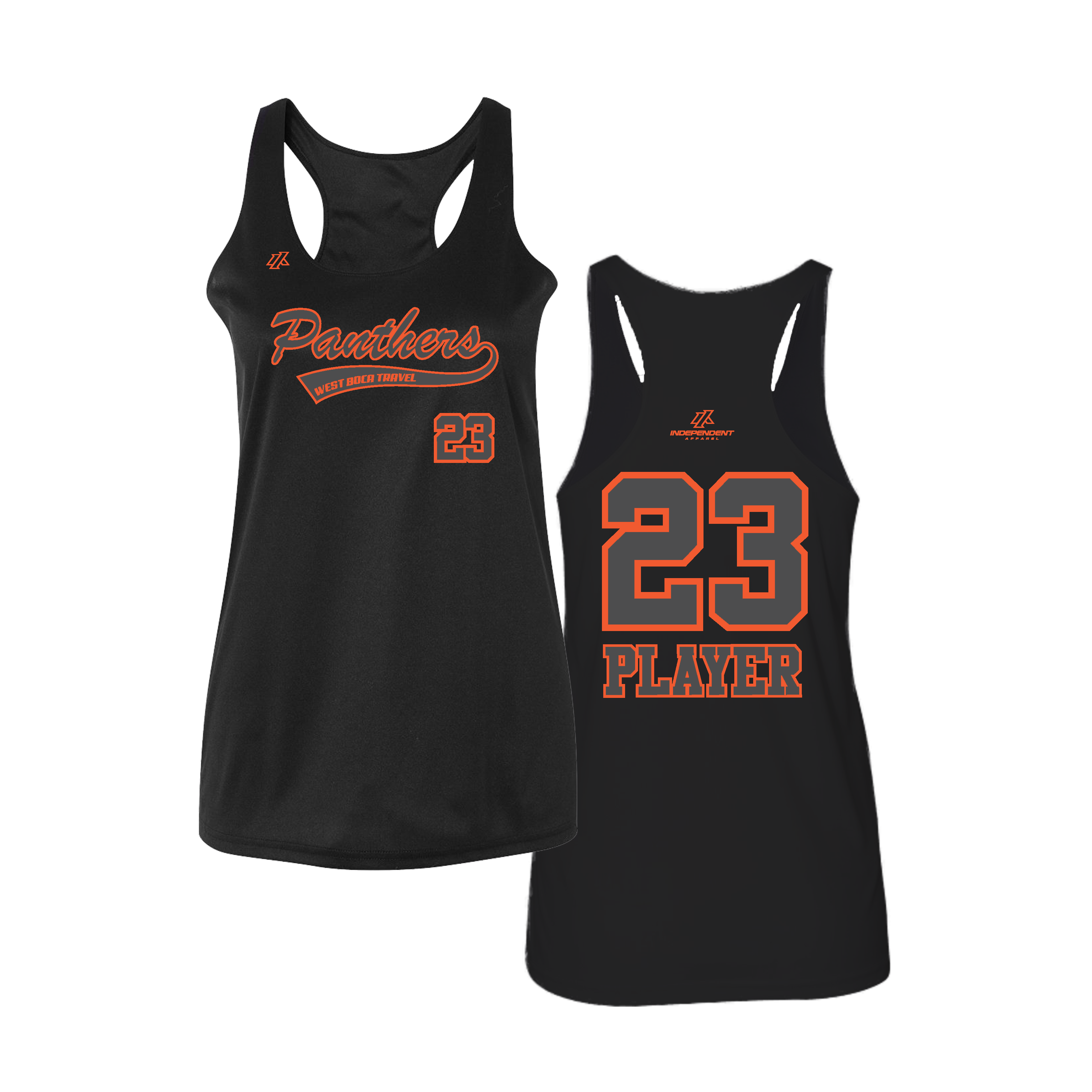 Riggio 8U Script Panthers Logo Tank Top