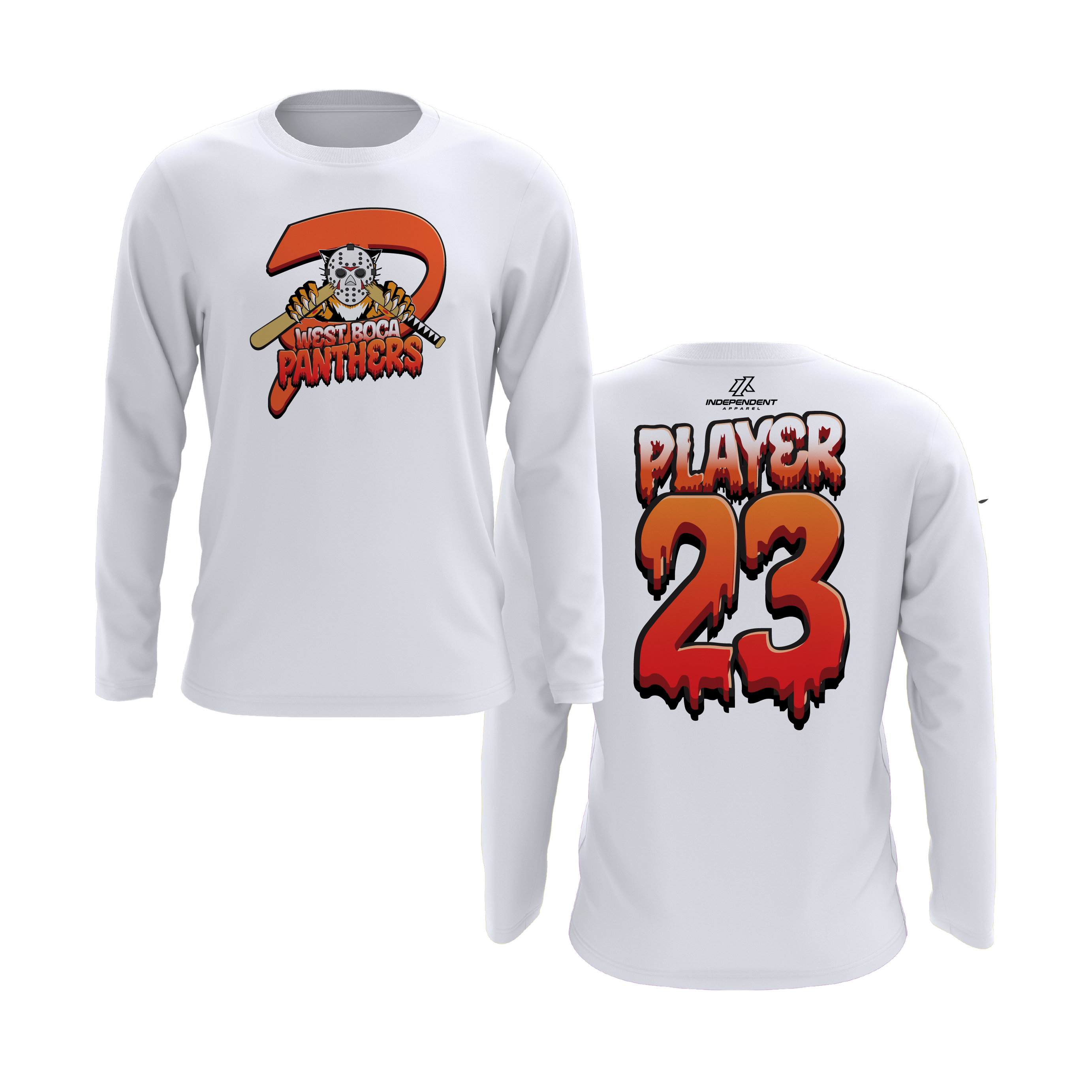 Dolman 10U Halloween Logo White Long Sleeve Shirt