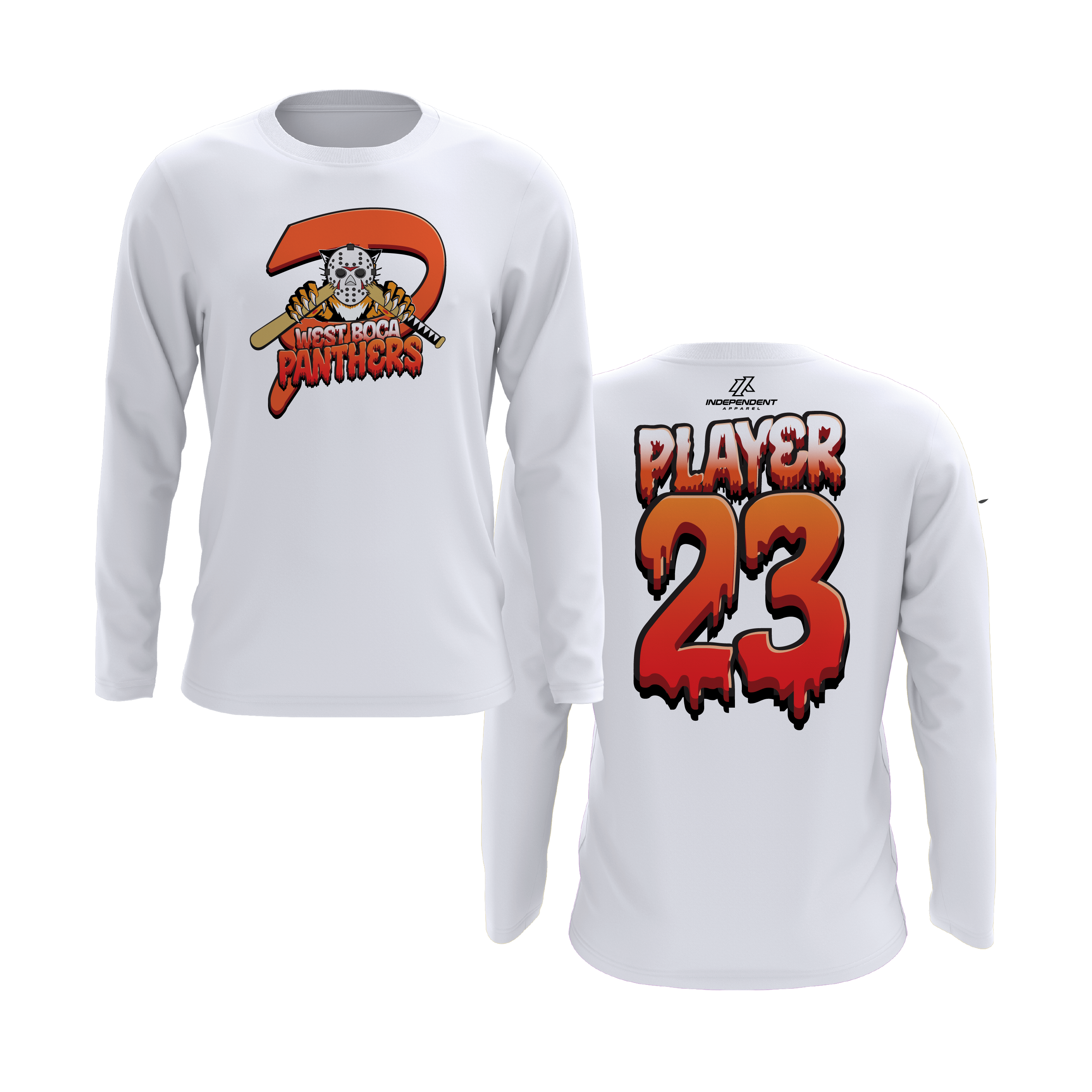 Dolman 10U Halloween Logo White Long Sleeve Shirt
