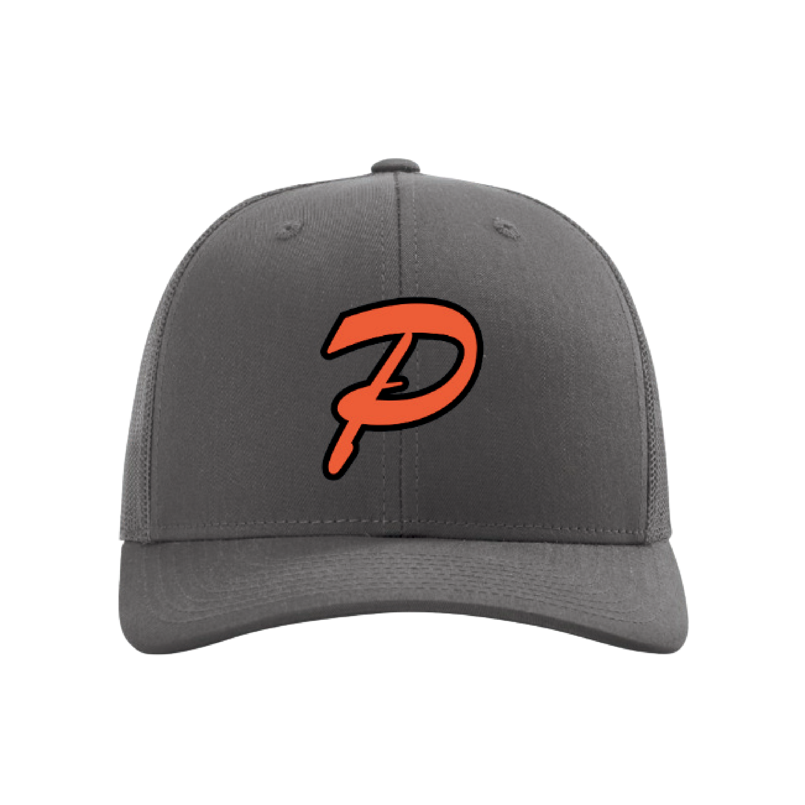 Dolman 10U Script P Logo Charcoal Snapback Hat