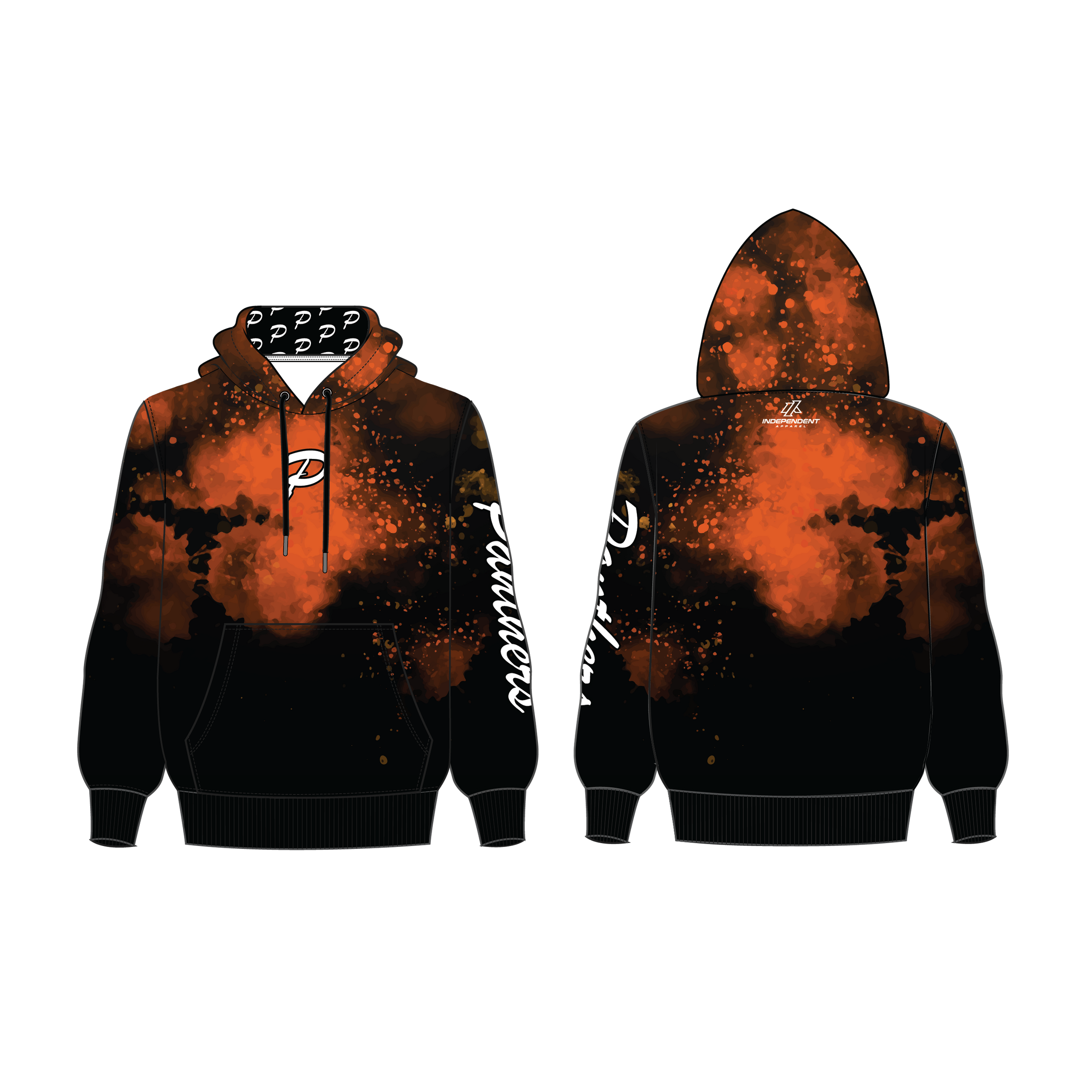 Perlman 7U Panthers Orange/Black Full Dye Hoodie