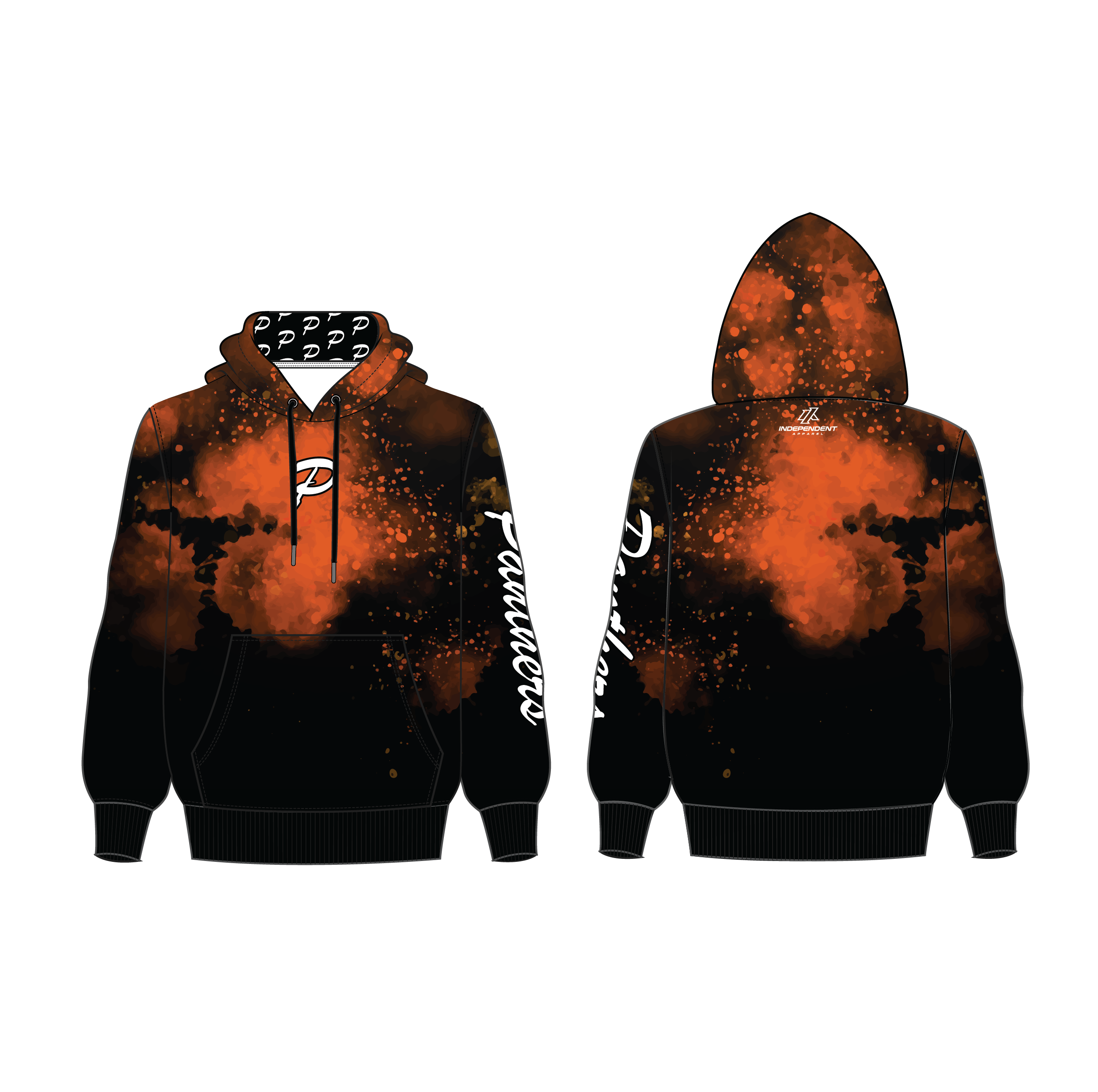 Perlman 7U Panthers Orange/Black Full Dye Hoodie