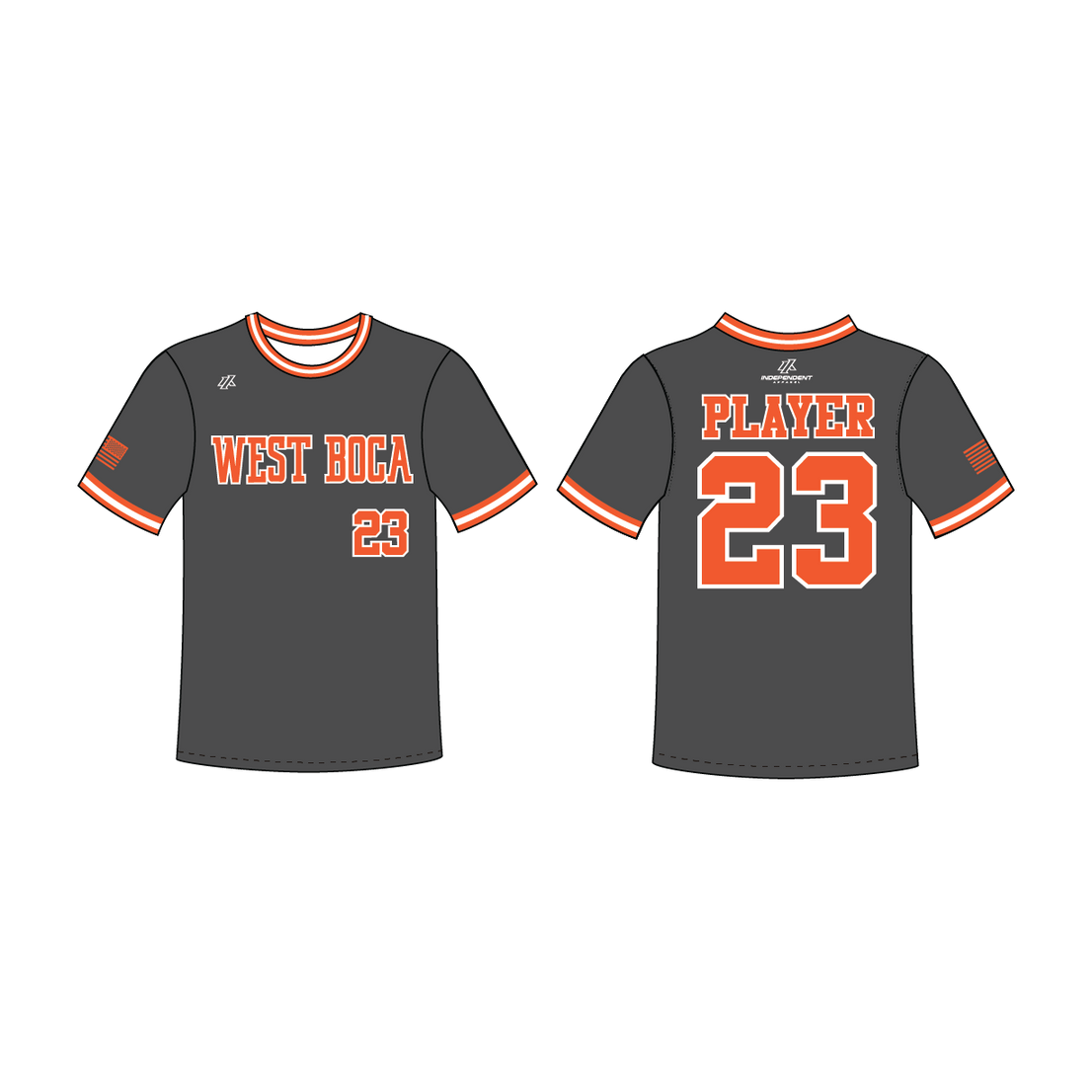 Duesler 10U West Boca Charcoal Crew Neck Jersey