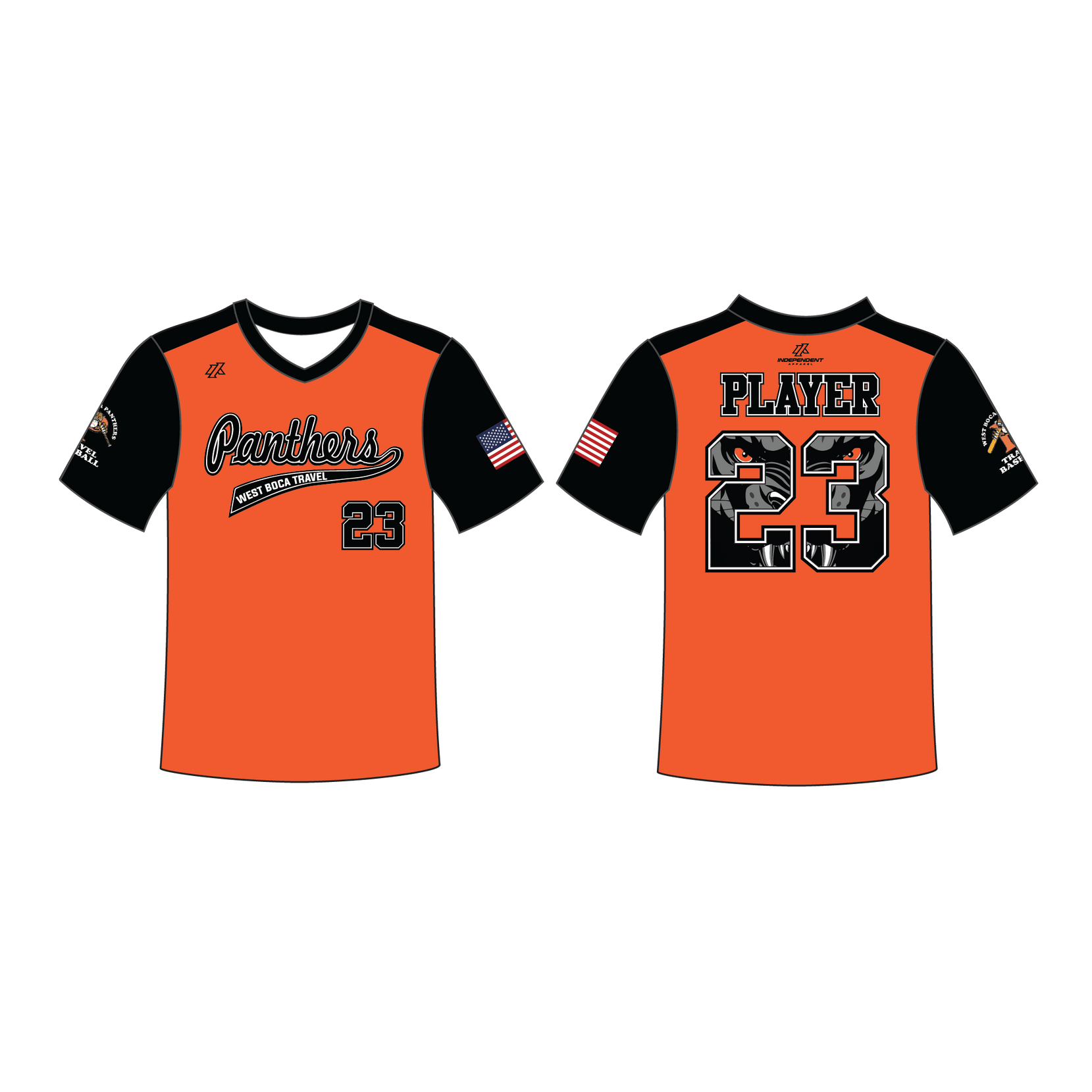 Ferraro 11U Custom V-Neck Orange Jersey