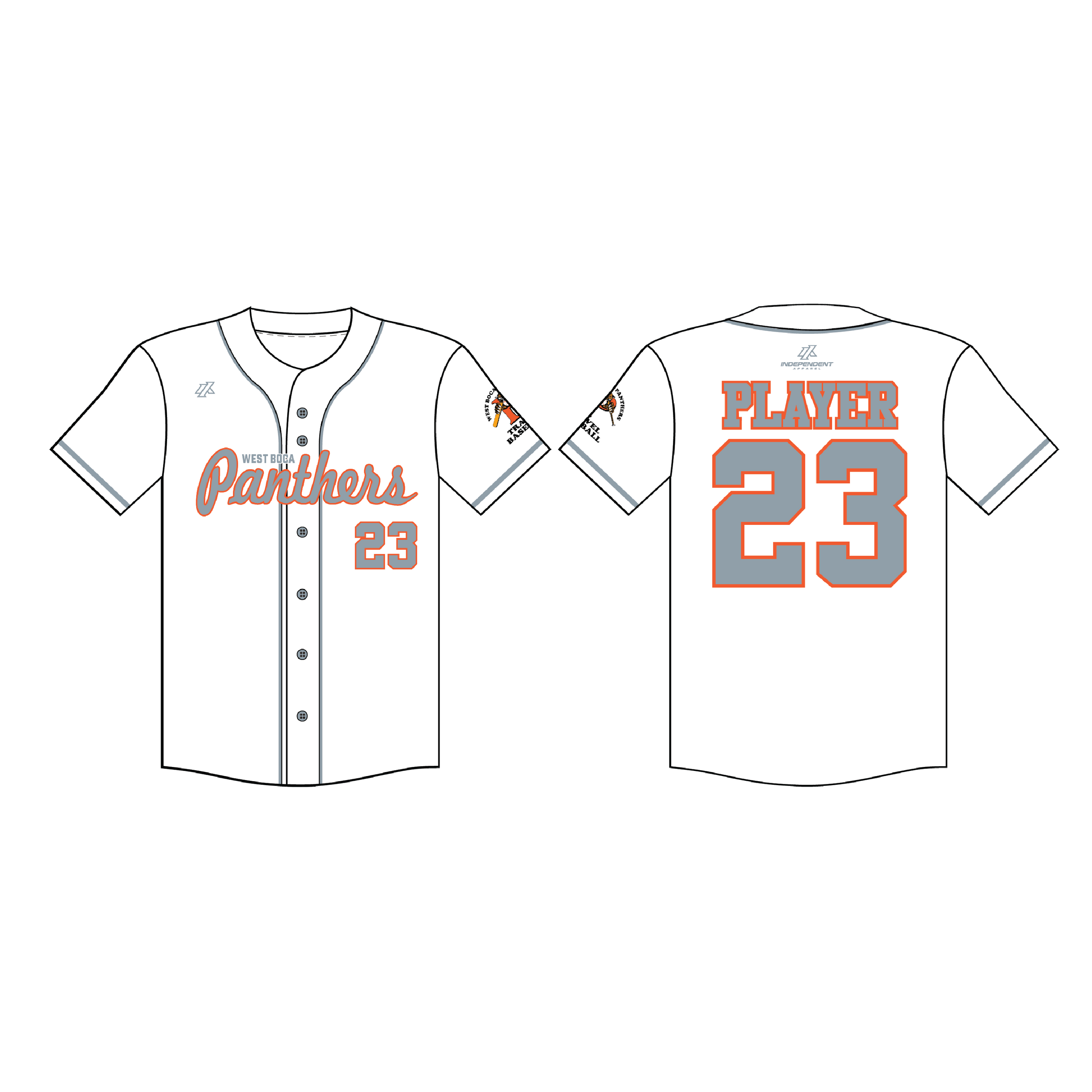 Lewis 14U Panthers White Button Down Jersey