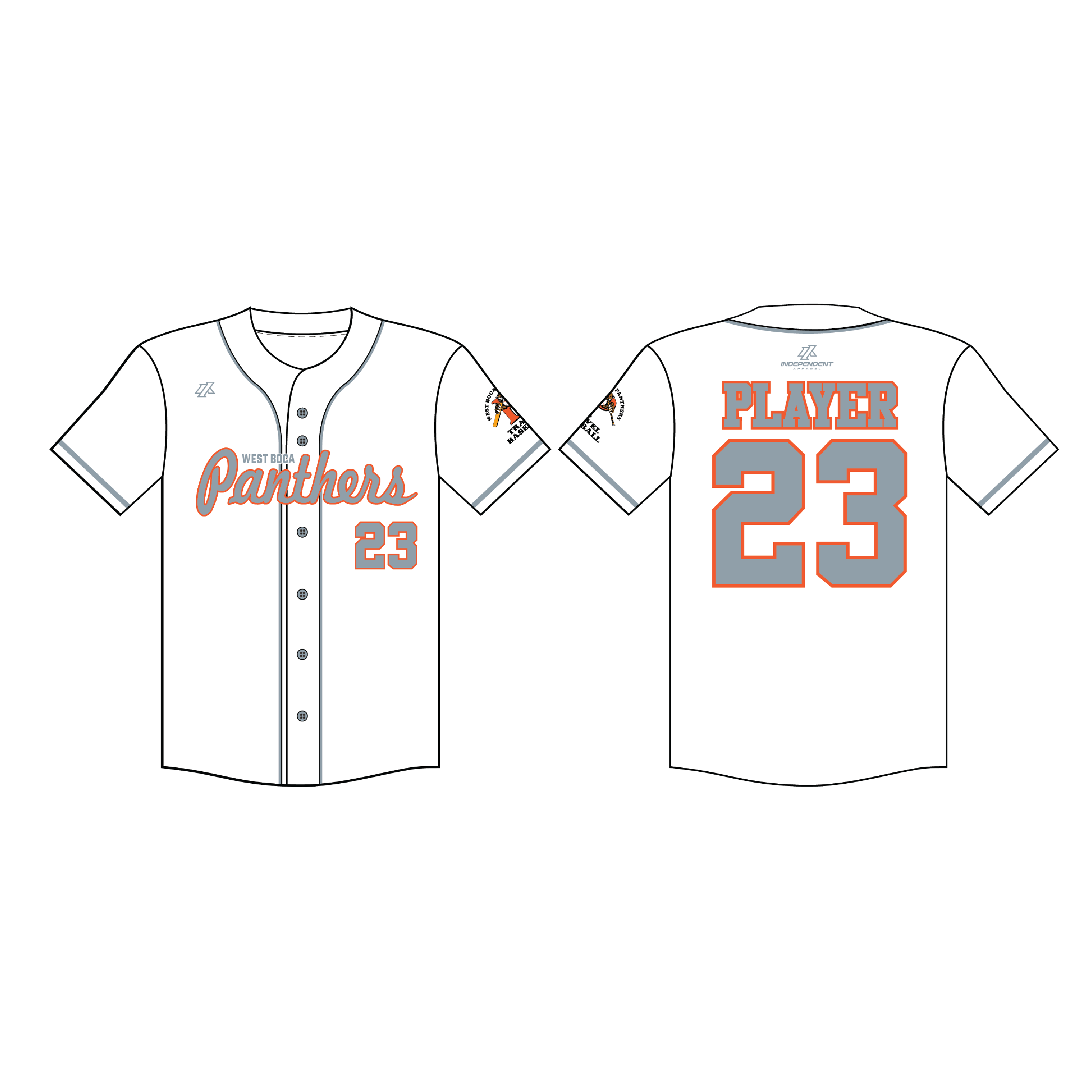 Lewis 14U Panthers White Button Down Jersey