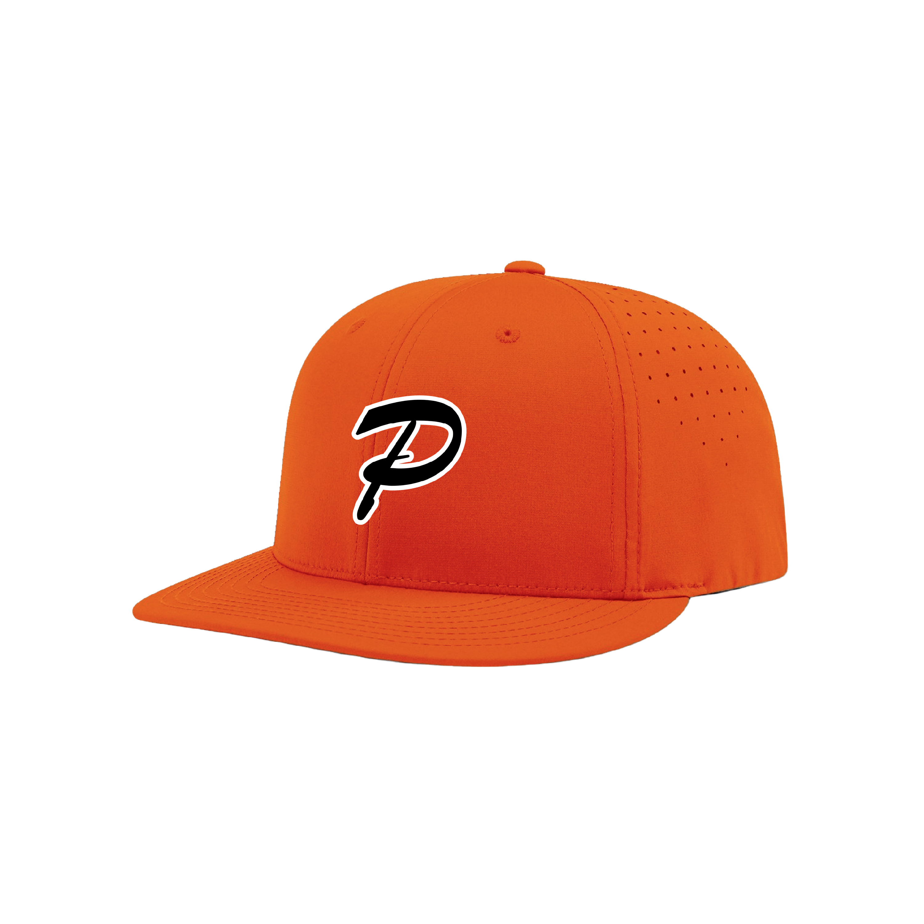 Perlman 7U Script P Logo Orange Fitted Hat