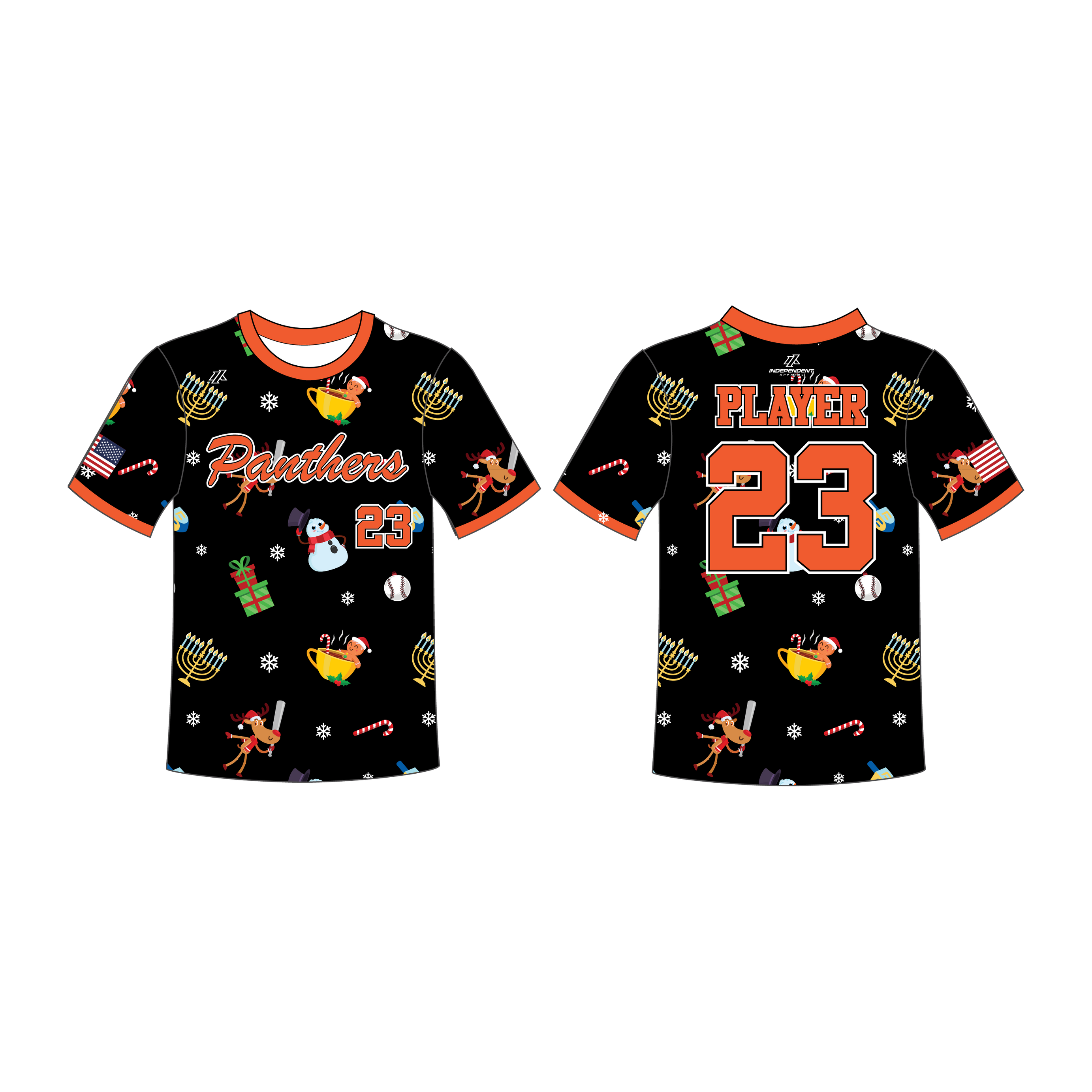Perlman 7U Black Holiday Crew Neck Jersey