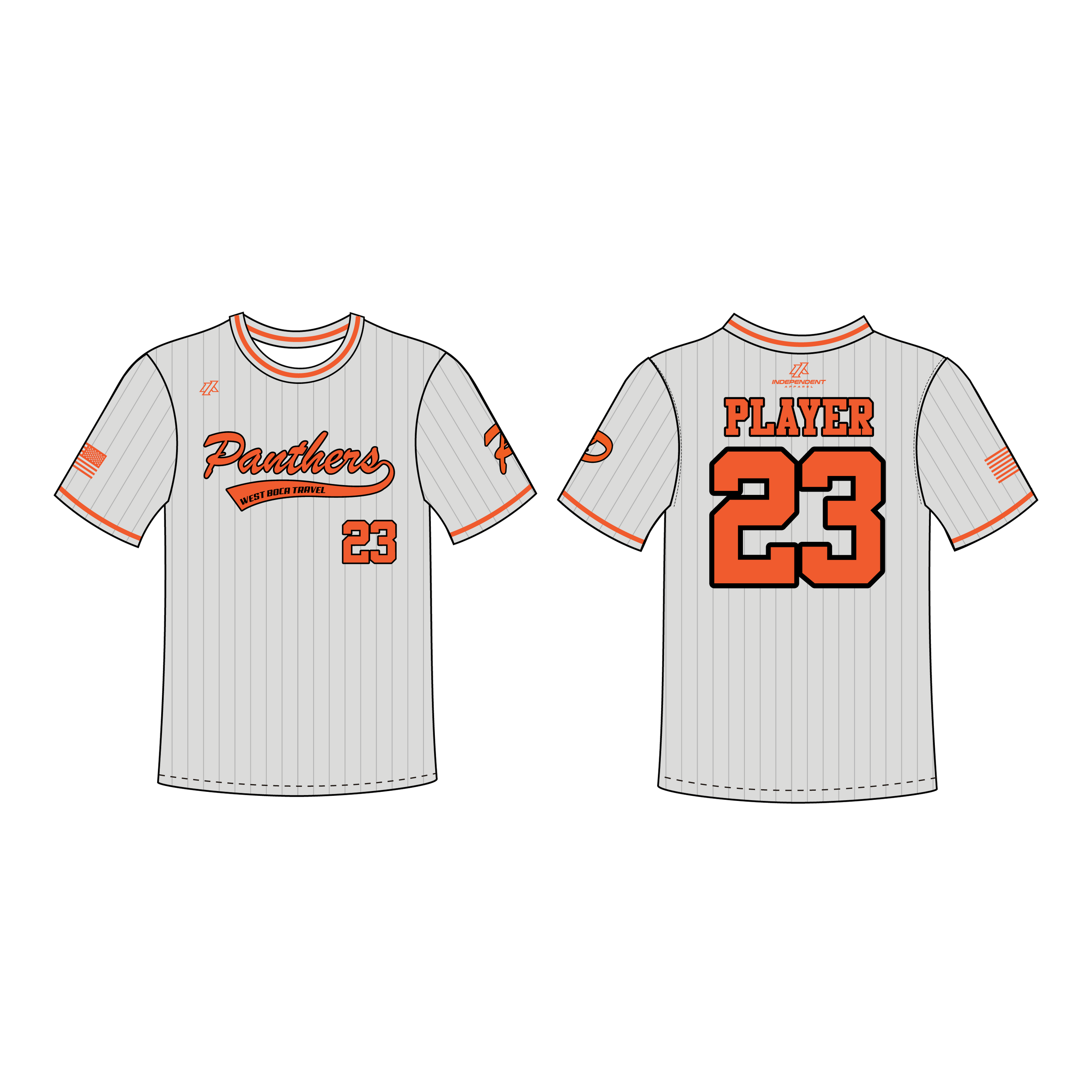 Riggio 9U Grey Pinstripe Jersey