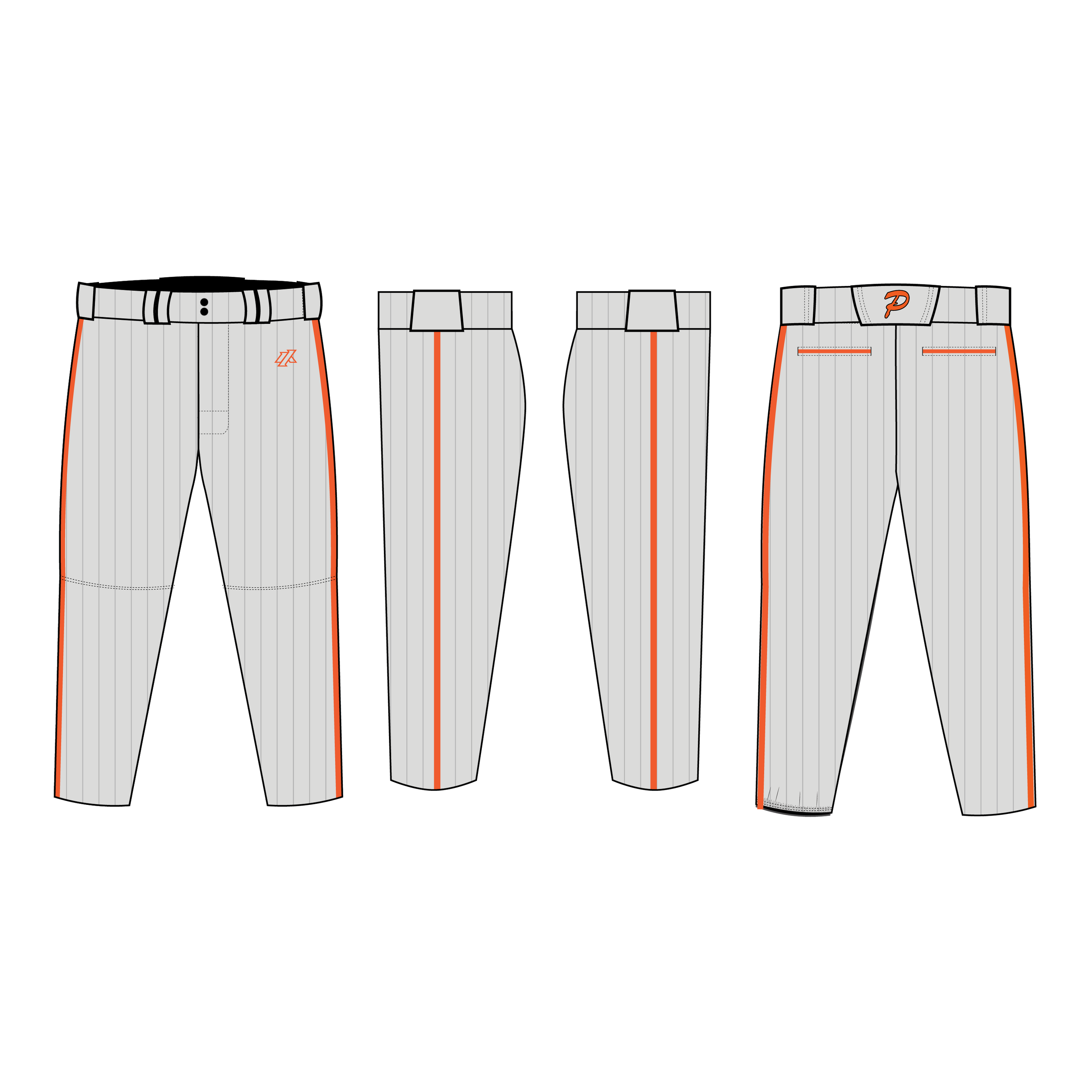 Riggio 9U Grey Pinstripe Game Pants/Knickers