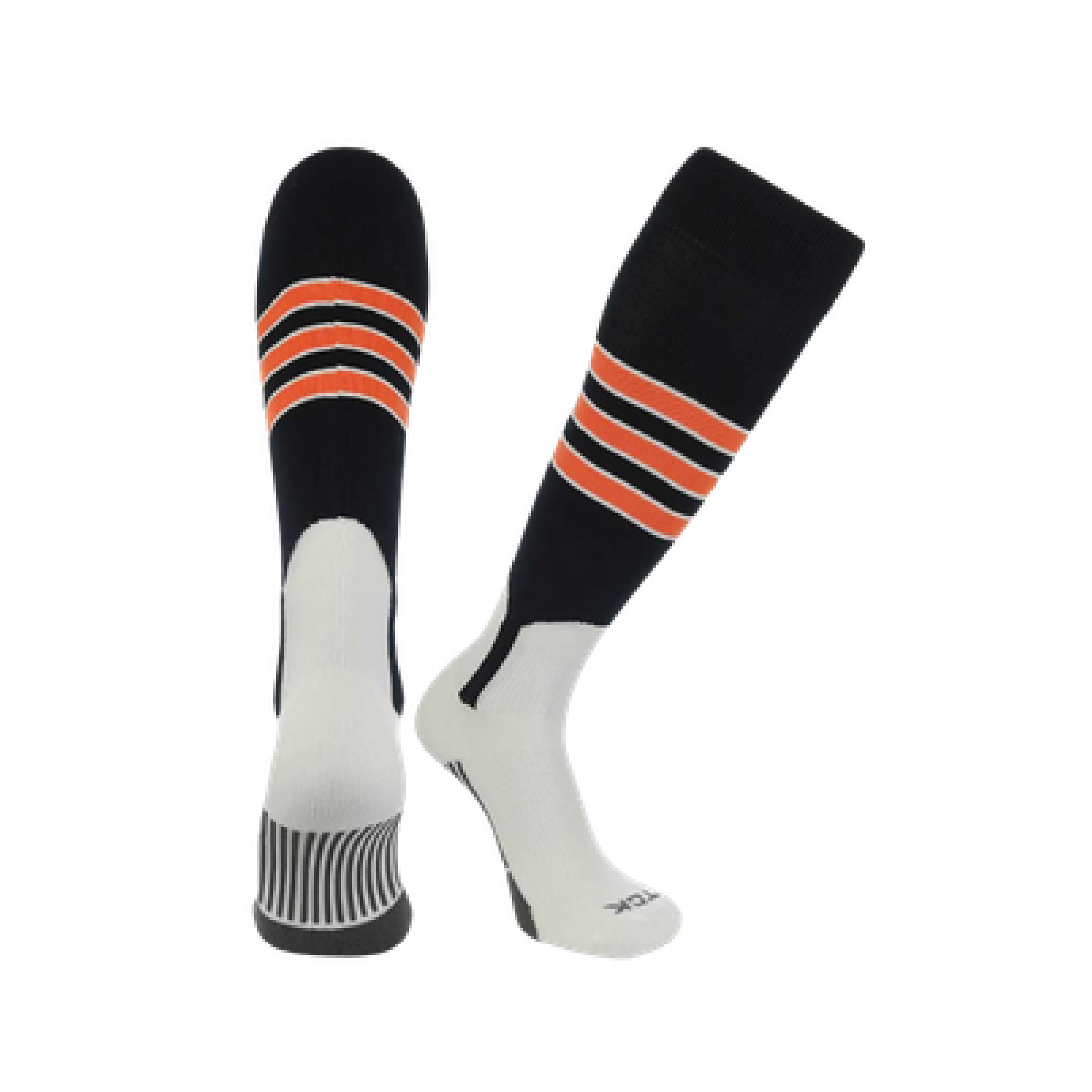 Riggio 9U Black, Orange, & White Striped Stirrup Socks