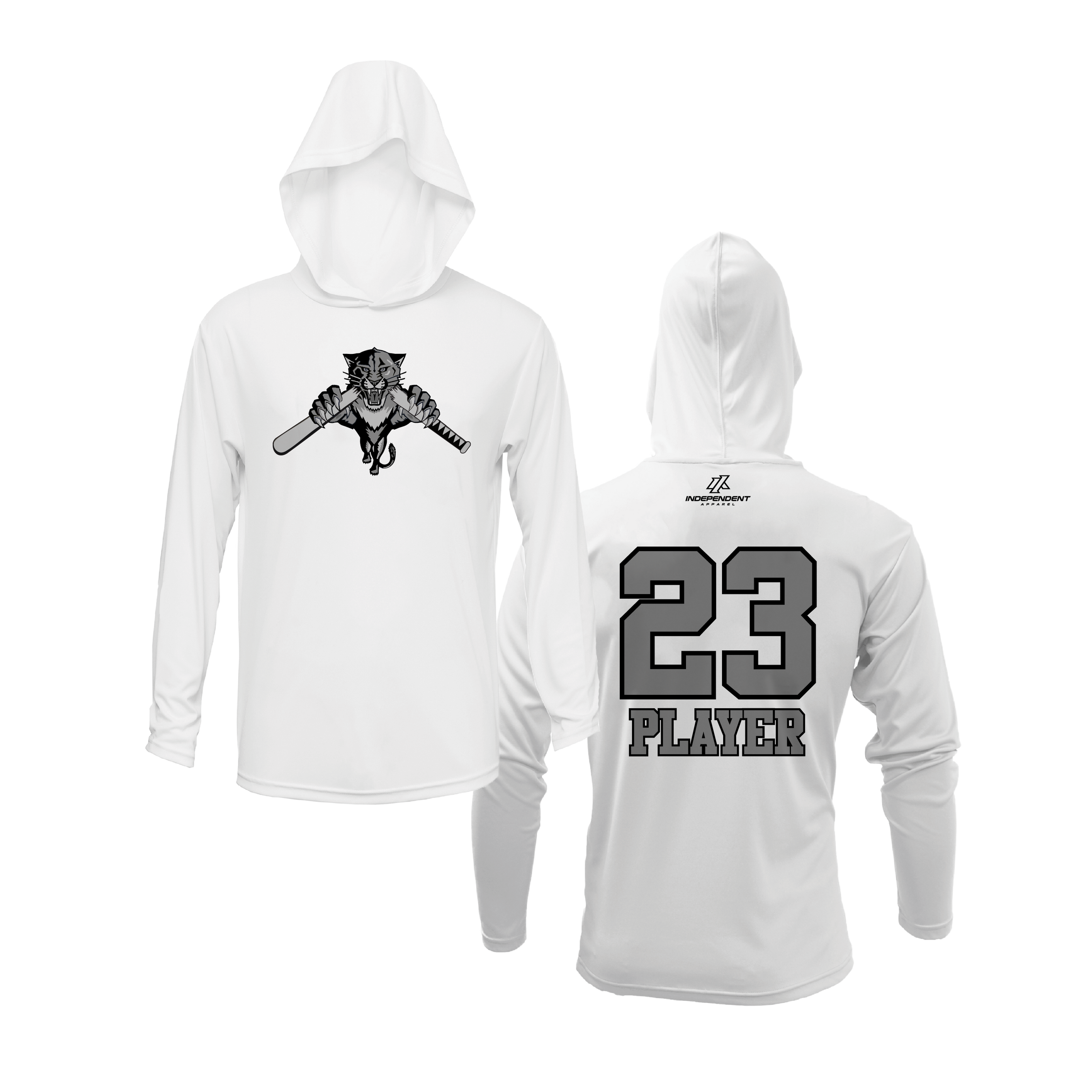Dolman 10U Greyed Out Panther Logo Lightweight Hoodie