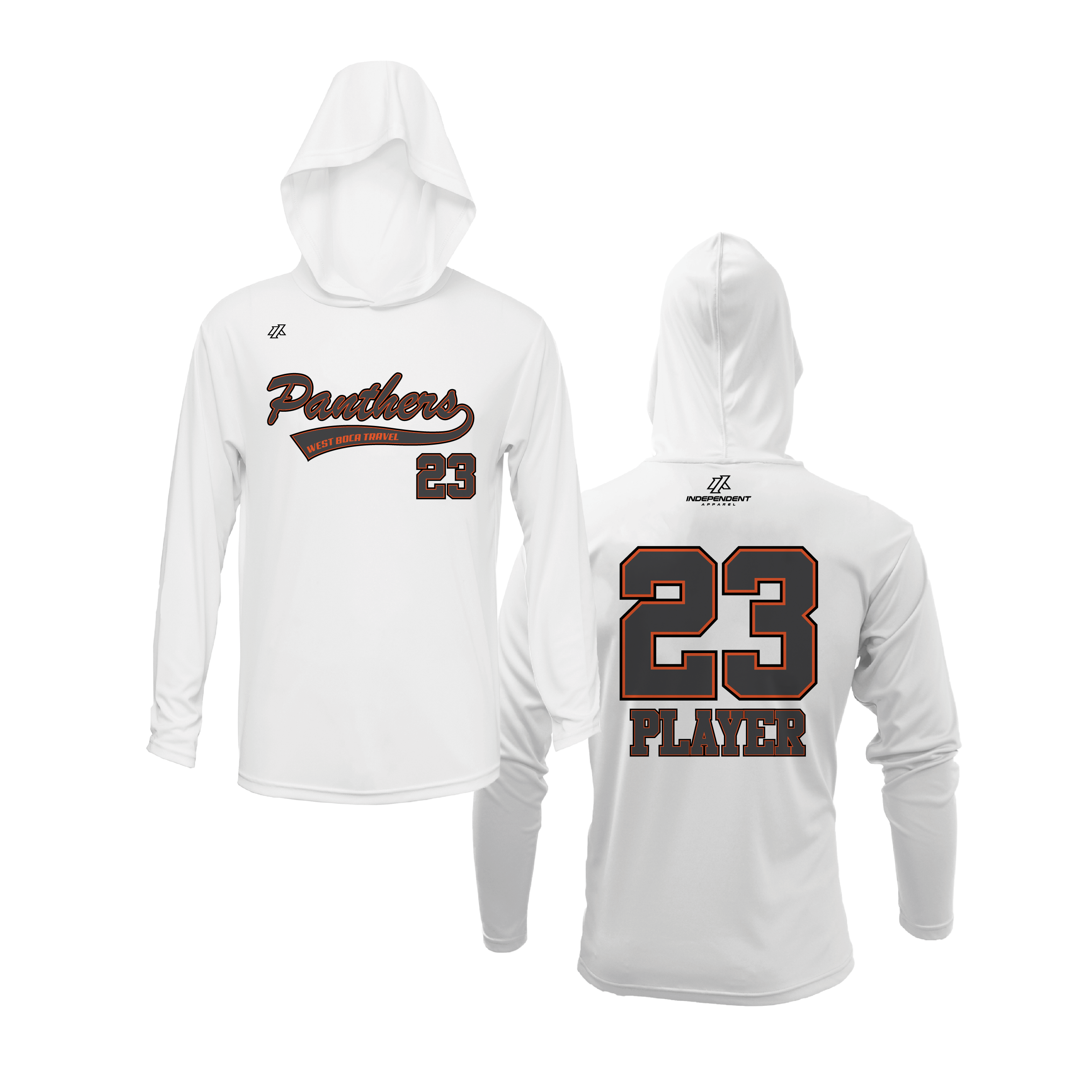 Dolman 10U Charcoal Panthers Script Lightweight Hoodie