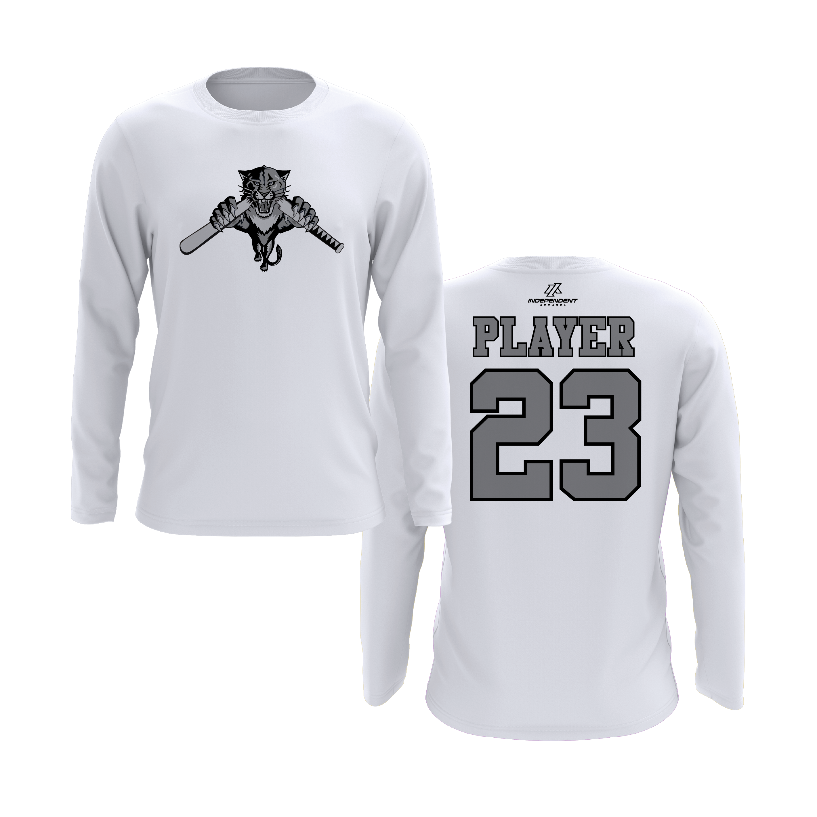 Dolman 10U Greyed Out Panther Logo Long Sleeve Shirt