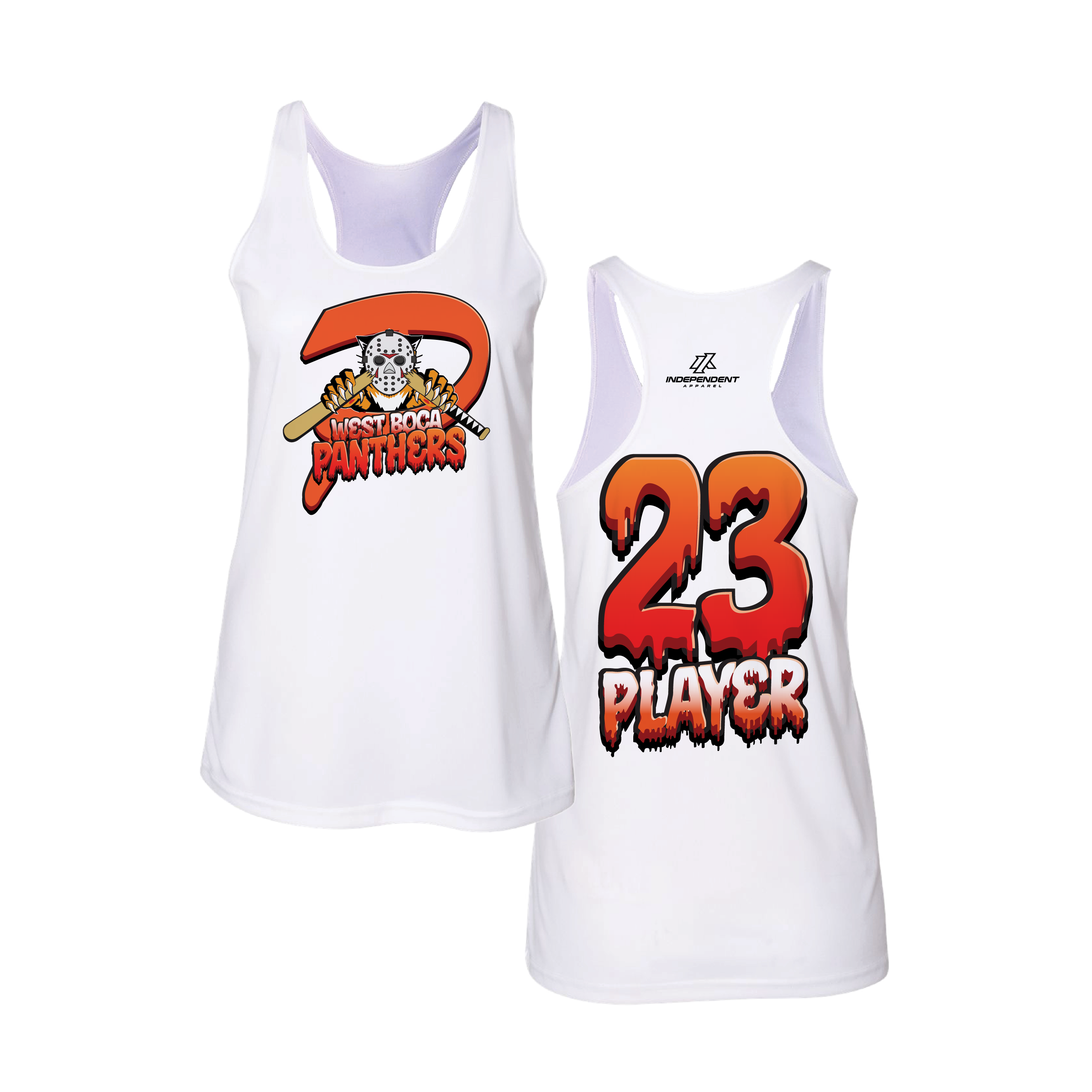 Dolman 10U Halloween Logo Women's White Tank Top