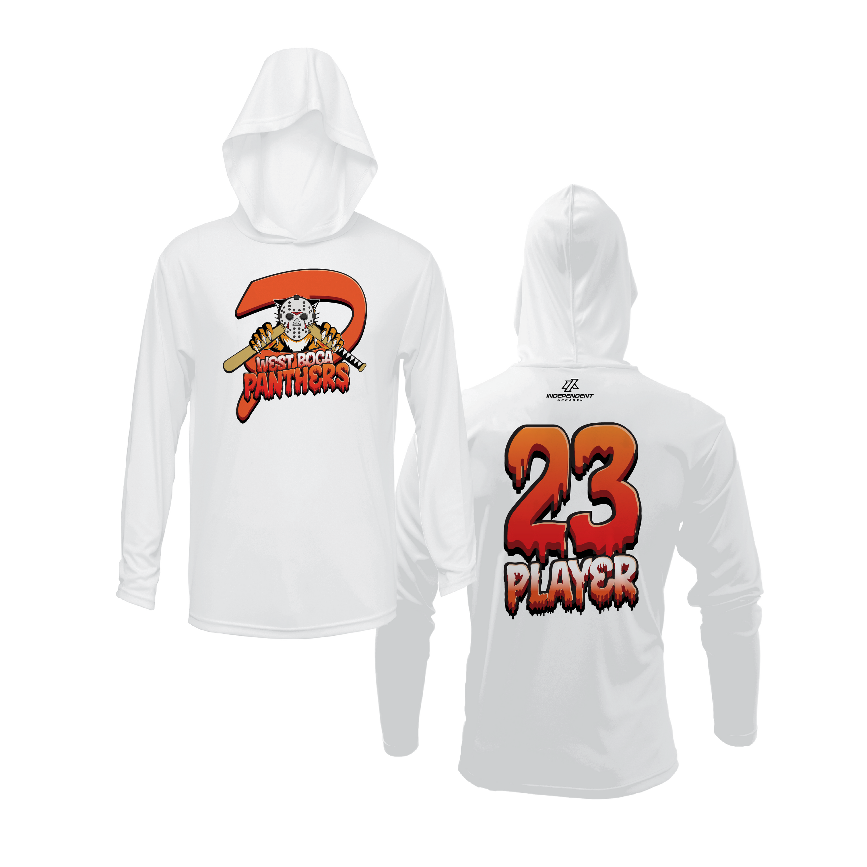Dolman 10U Halloween Logo White Lightweight Hoodie