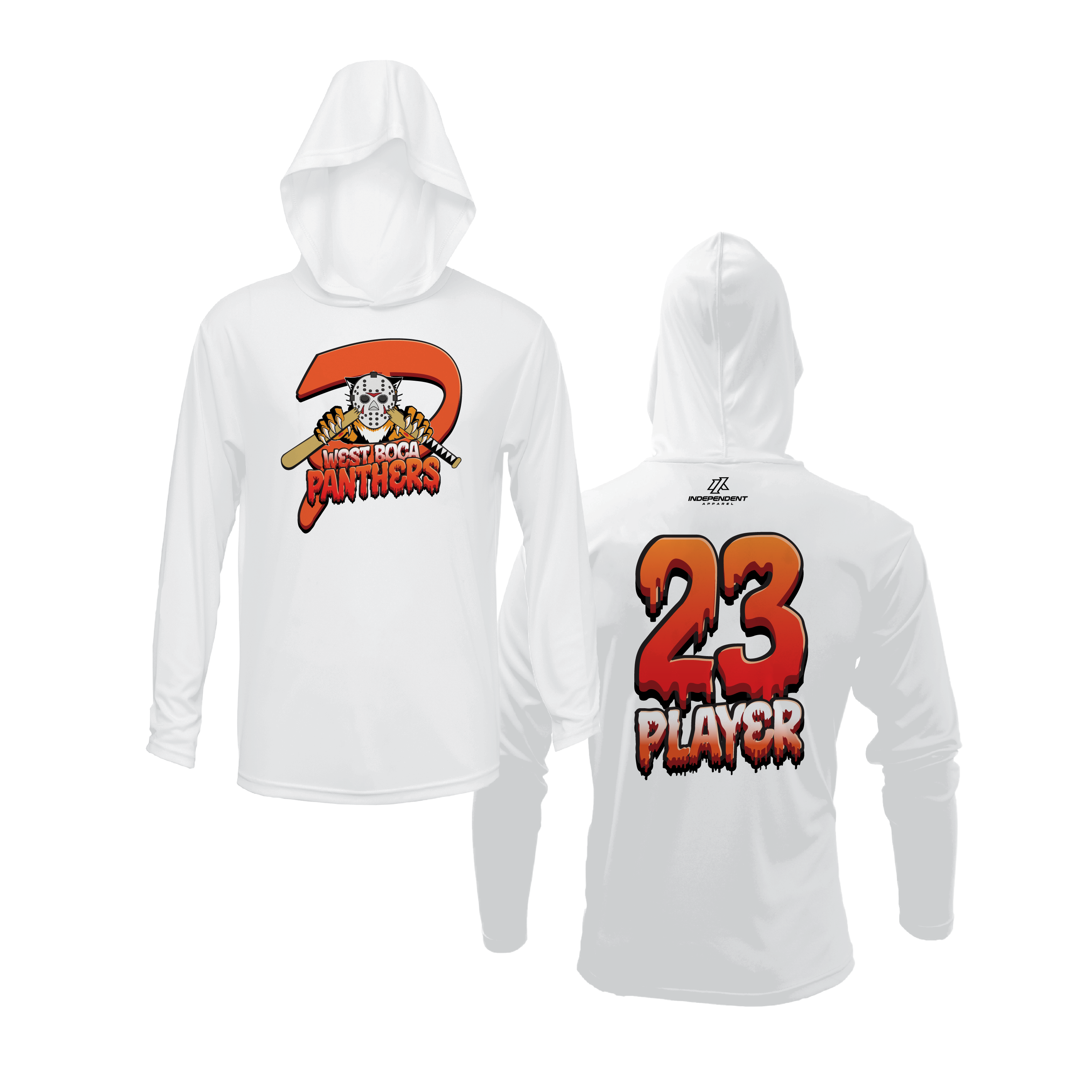 Dolman 10U Halloween Logo White Lightweight Hoodie