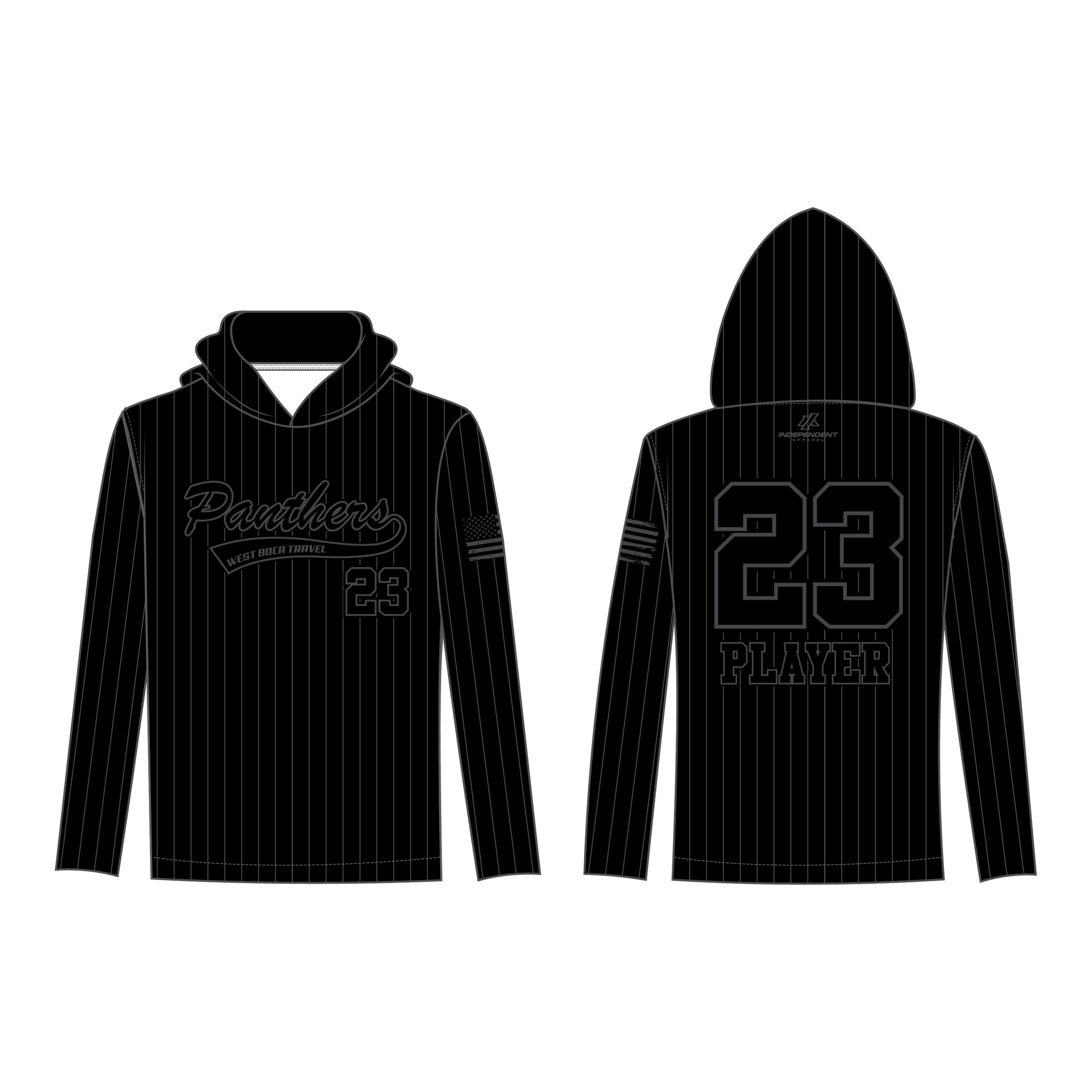 Dolman 10U Blackout Pinstripe Custom Lightweight Hoodie