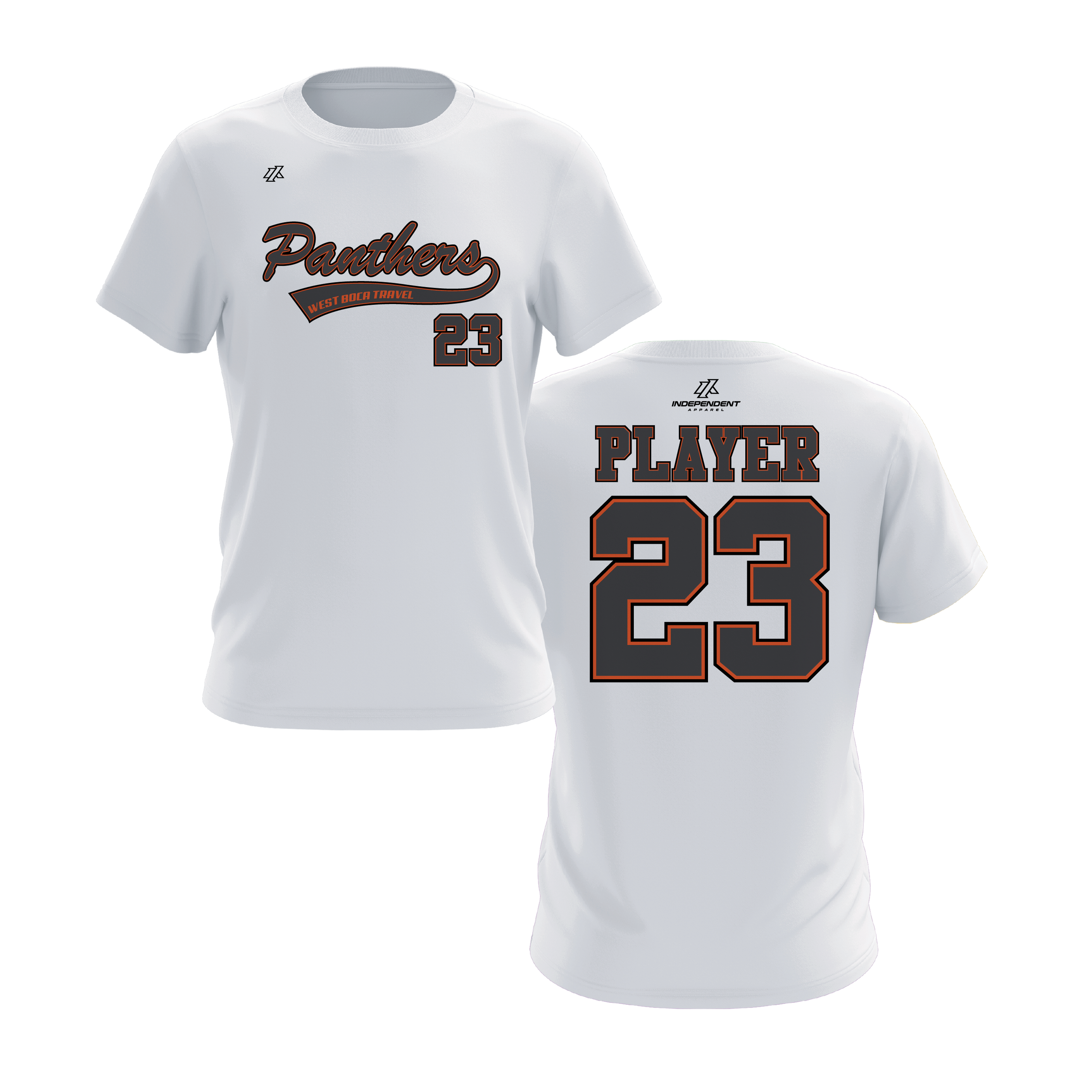 Dolman 10U Charcoal Panthers Script Logo Short Sleeve Shirt