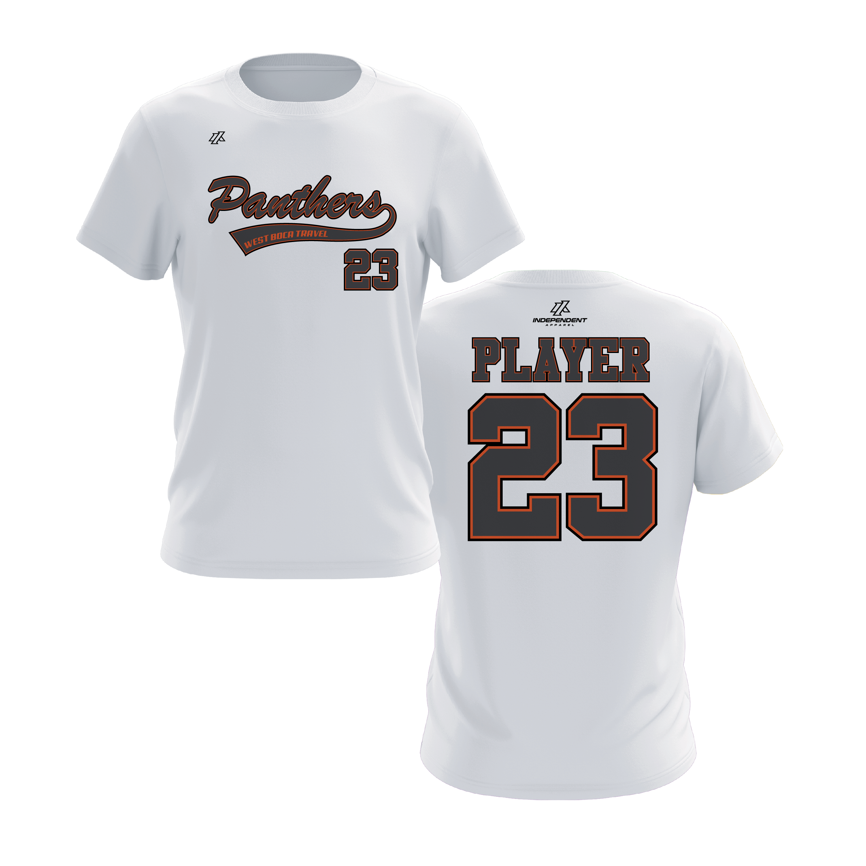 Dolman 10U Charcoal Panthers Script Logo Short Sleeve Shirt