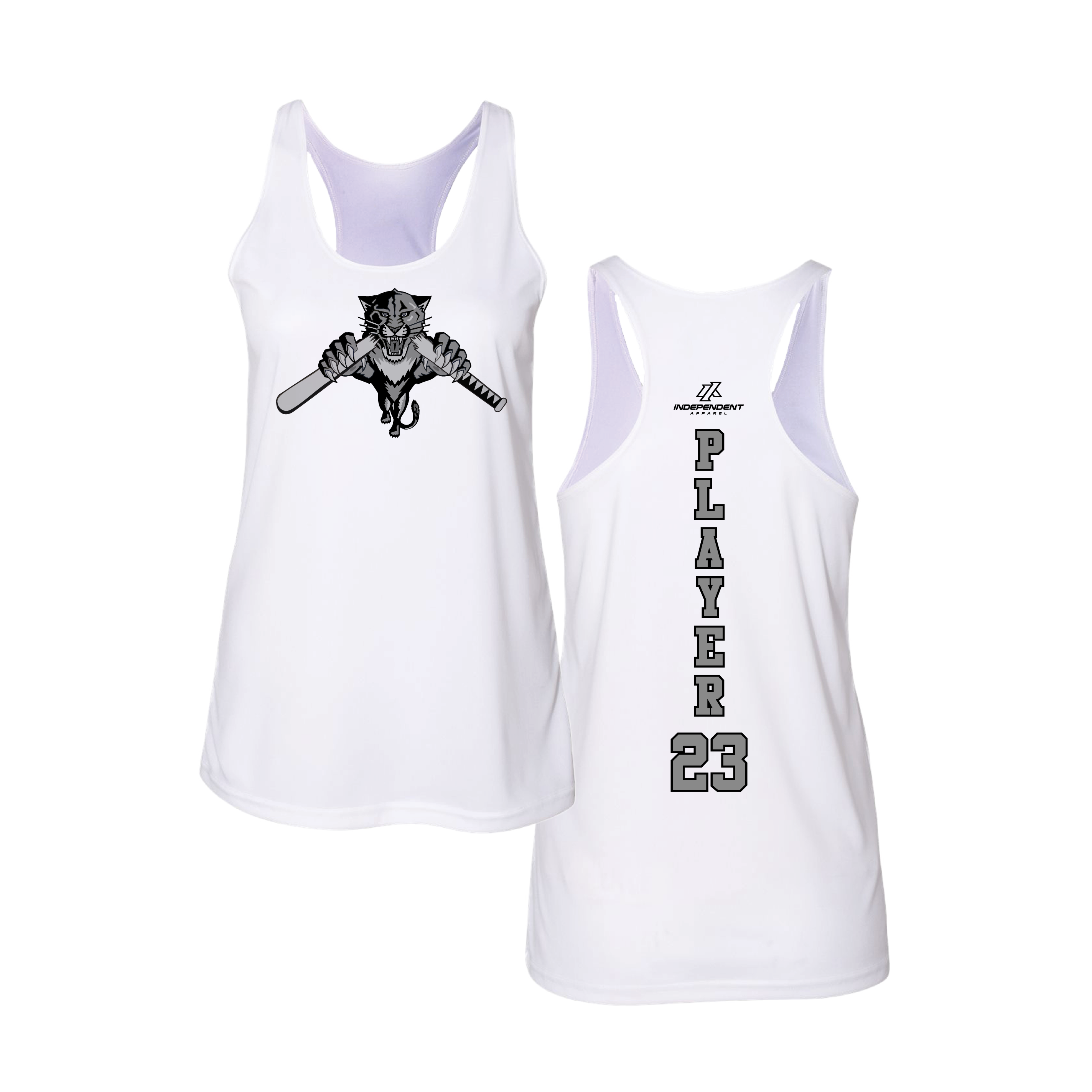 Dolman 10U Greyed Out Panther Logo Women's Tank Top