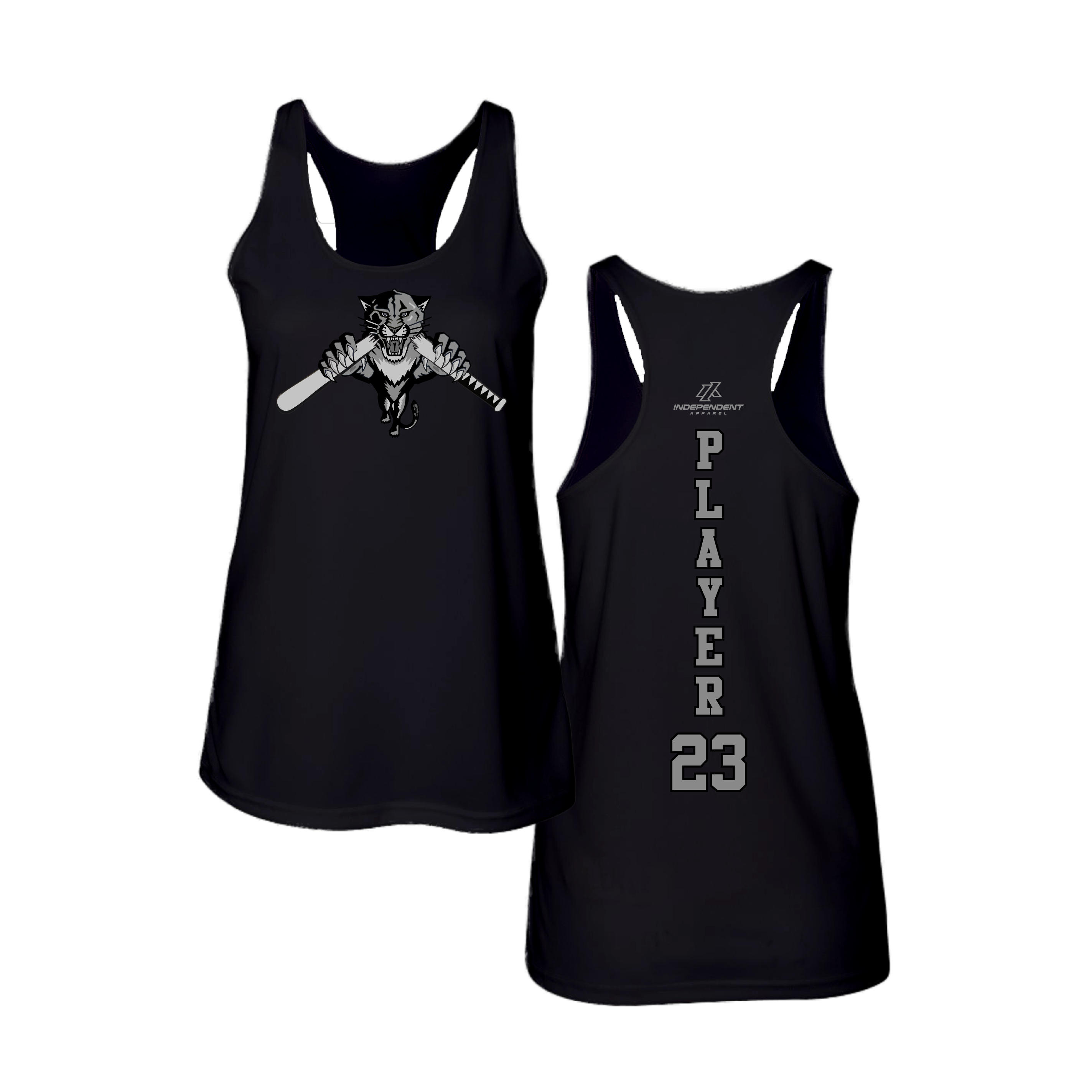 Dolman 10U Greyed Out Panther Logo Women's Tank Top