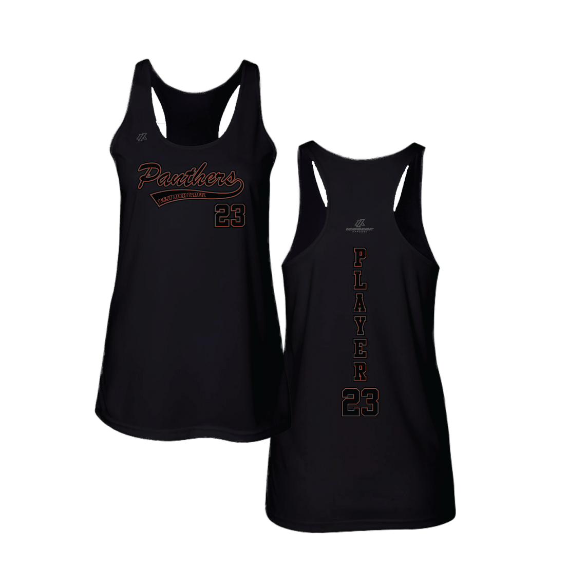 Swisher 8U Blackout Panther Logo Women's Black Tank Top