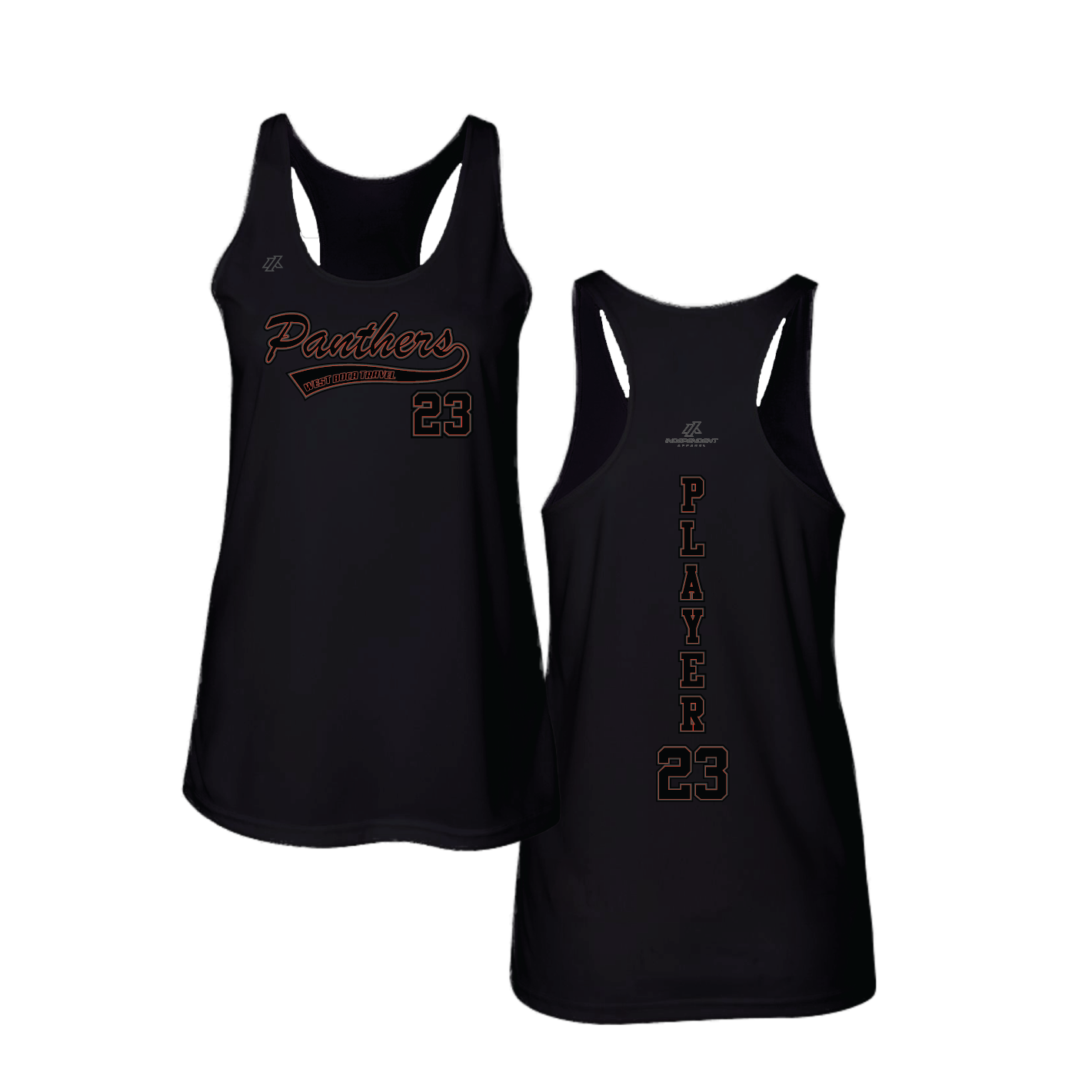 Swisher 8U Blackout Panther Logo Women's Black Tank Top