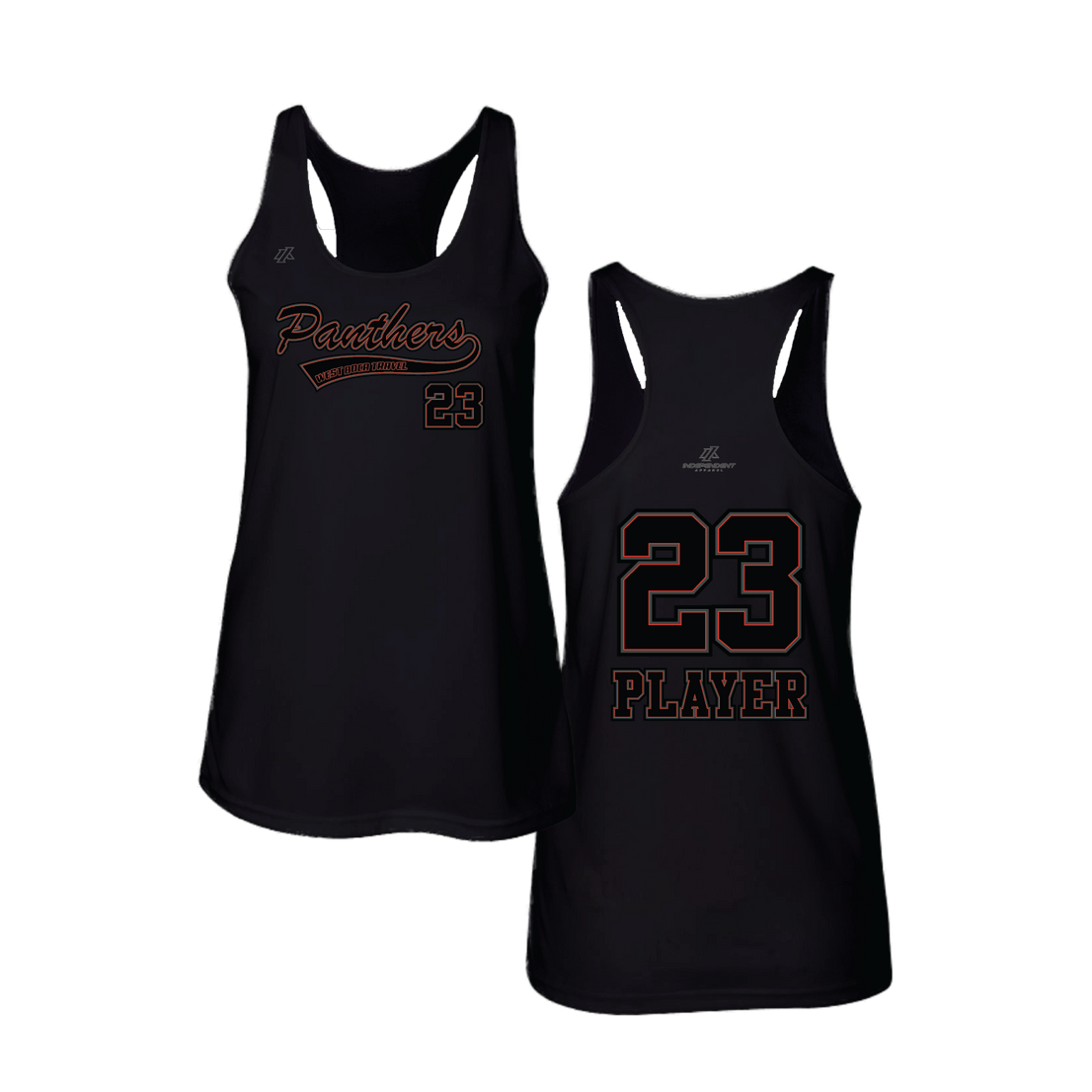 Swisher 8U Blackout Panther Logo Women's Black Tank Top