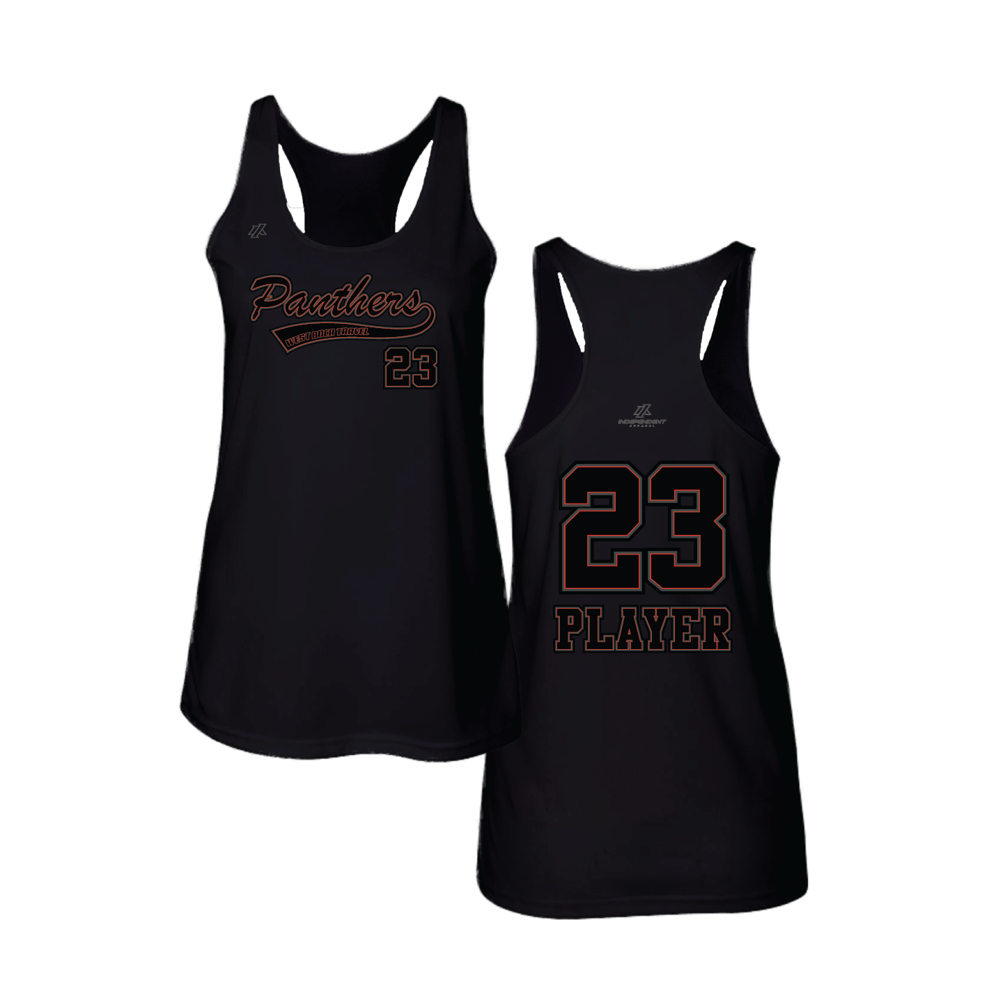 Swisher 8U Blackout Panther Logo Women's Black Tank Top