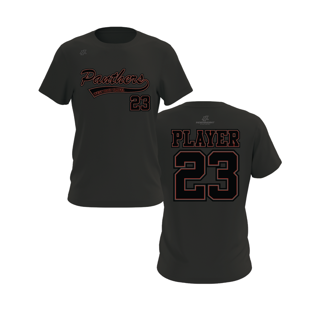 Swisher 8U Blackout Script Logo Black Short Sleeve Shirt