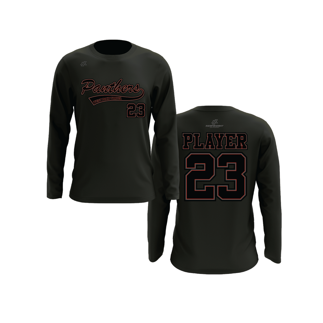 Swisher 8u Blackout Logo Black Long Sleeve Shirt