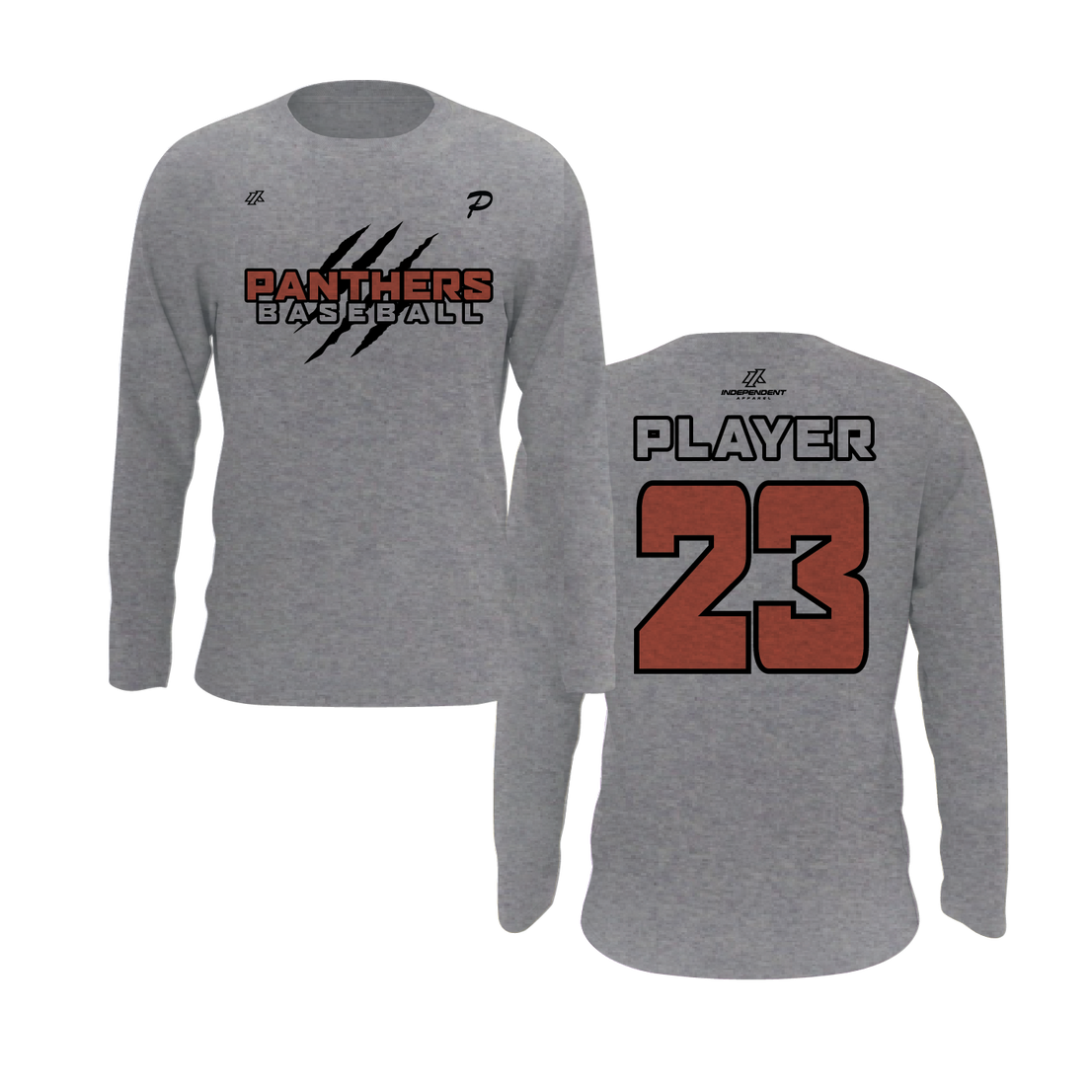 Swisher 8U Panthers Claw Logo Long Sleeve Shirt