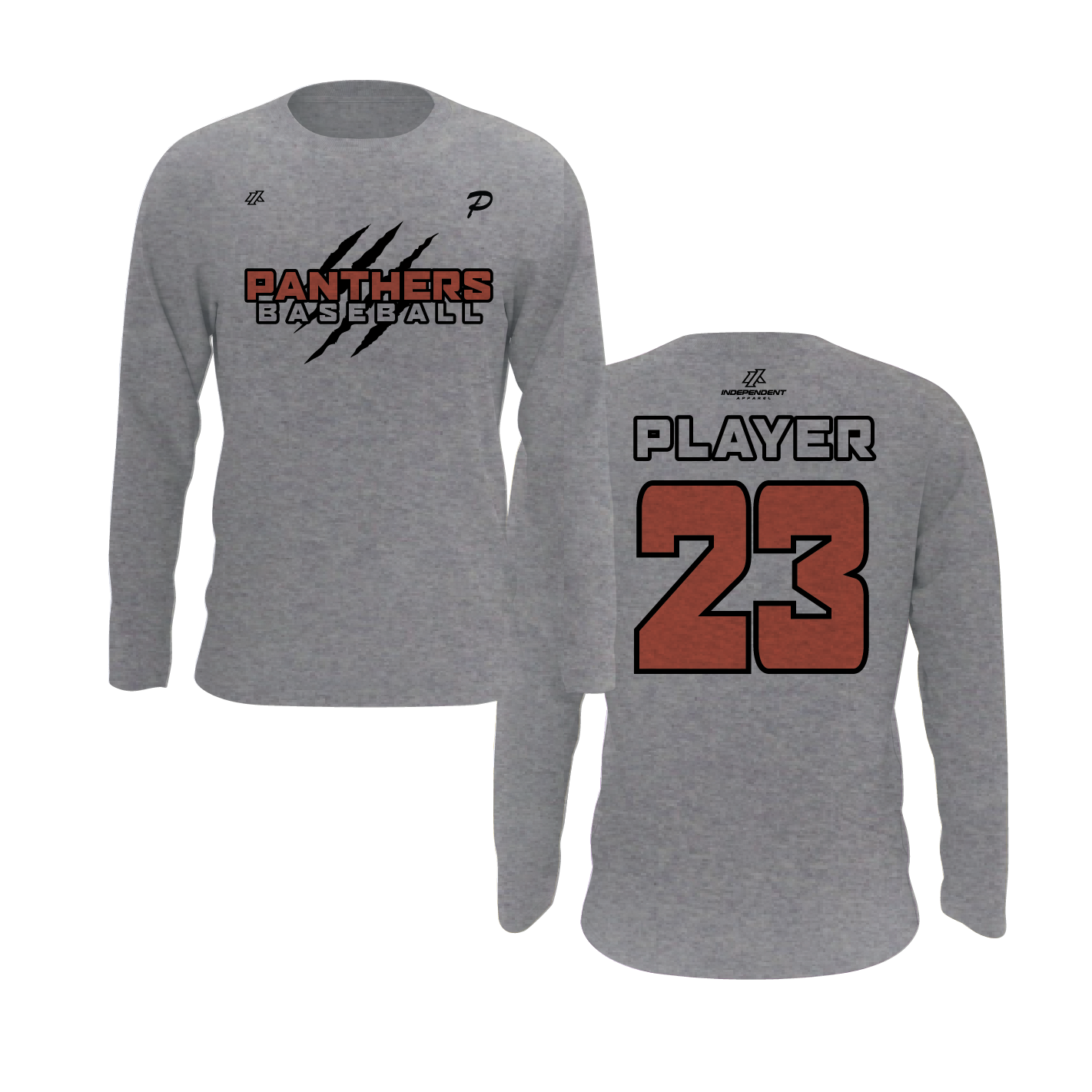 Swisher 8U Panthers Claw Logo Long Sleeve Shirt