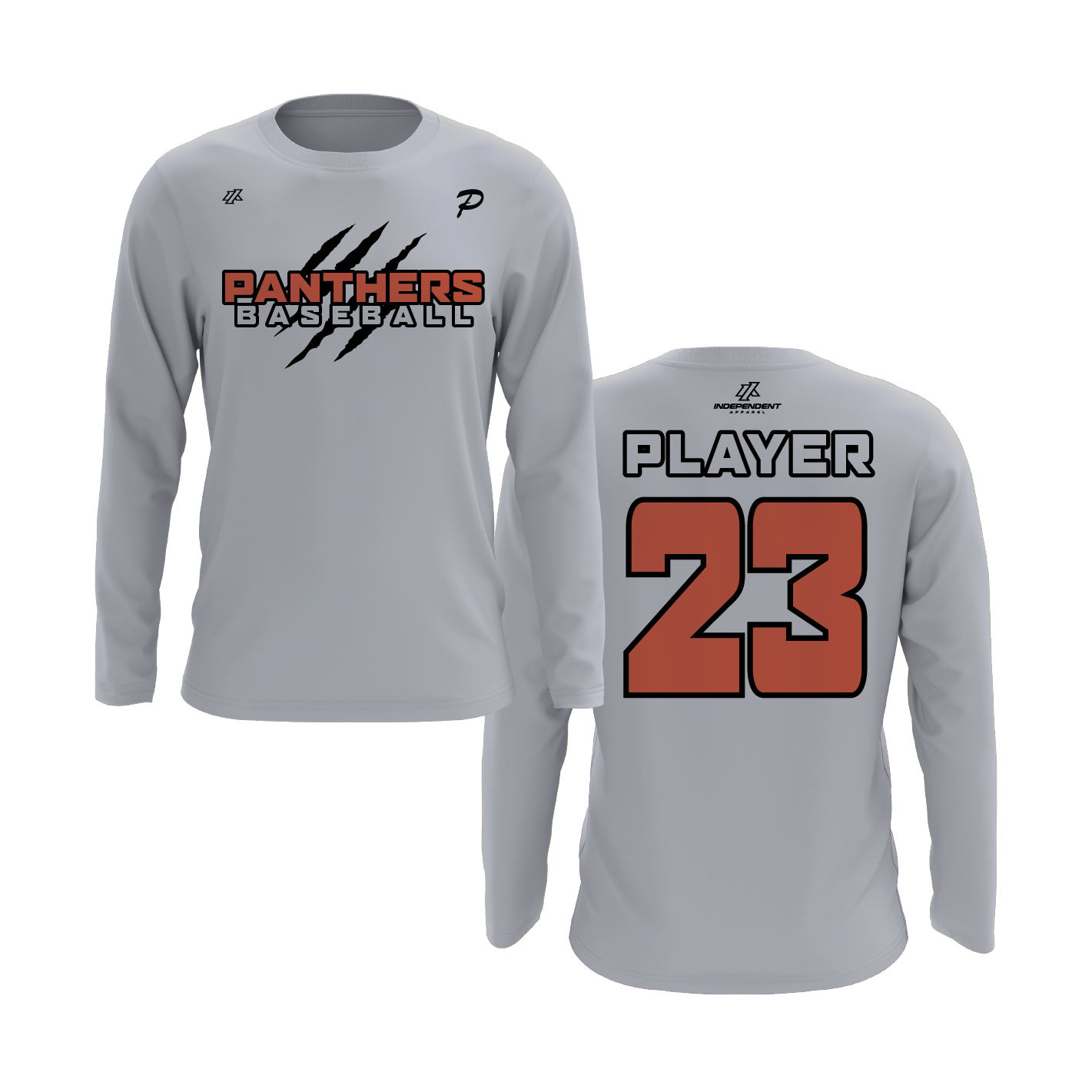 Swisher 8U Panthers Claw Logo Long Sleeve Shirt