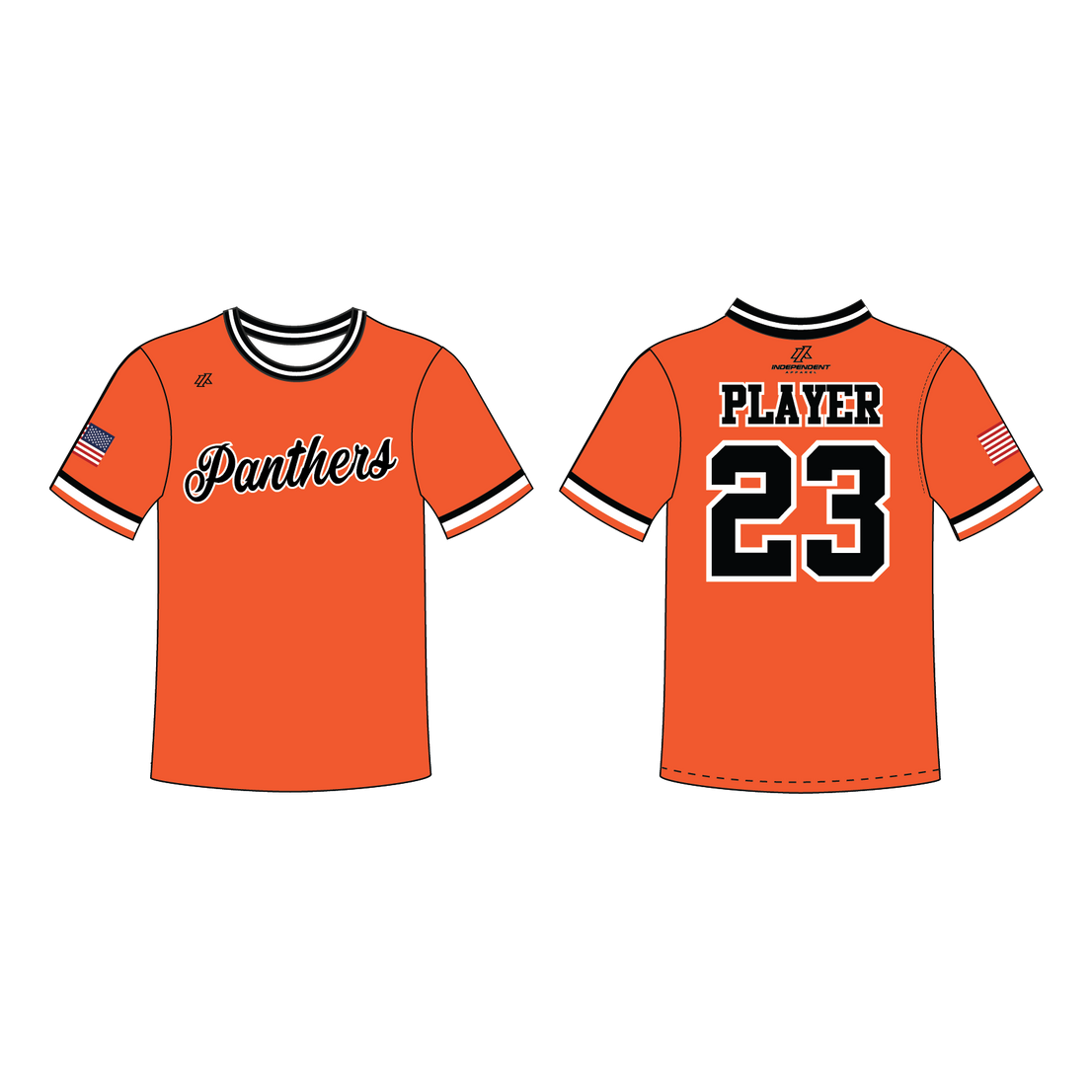 Perlman 8U Orange Crew Neck Jersey