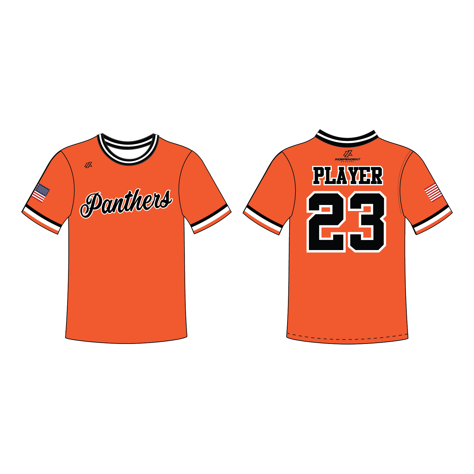 Perlman 8U Orange Crew Neck Jersey