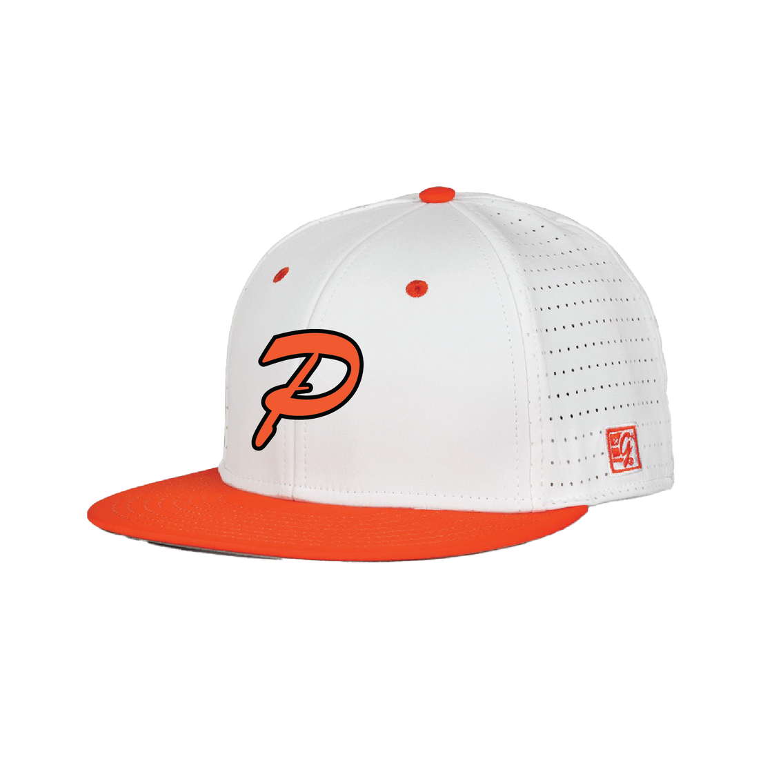 Perlman 8U Script P Logo White Fitted Hat