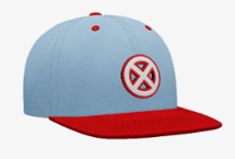 X-MEN FULL DYE BABY BLUE & RED FITTED HAT FULL CUSTOM